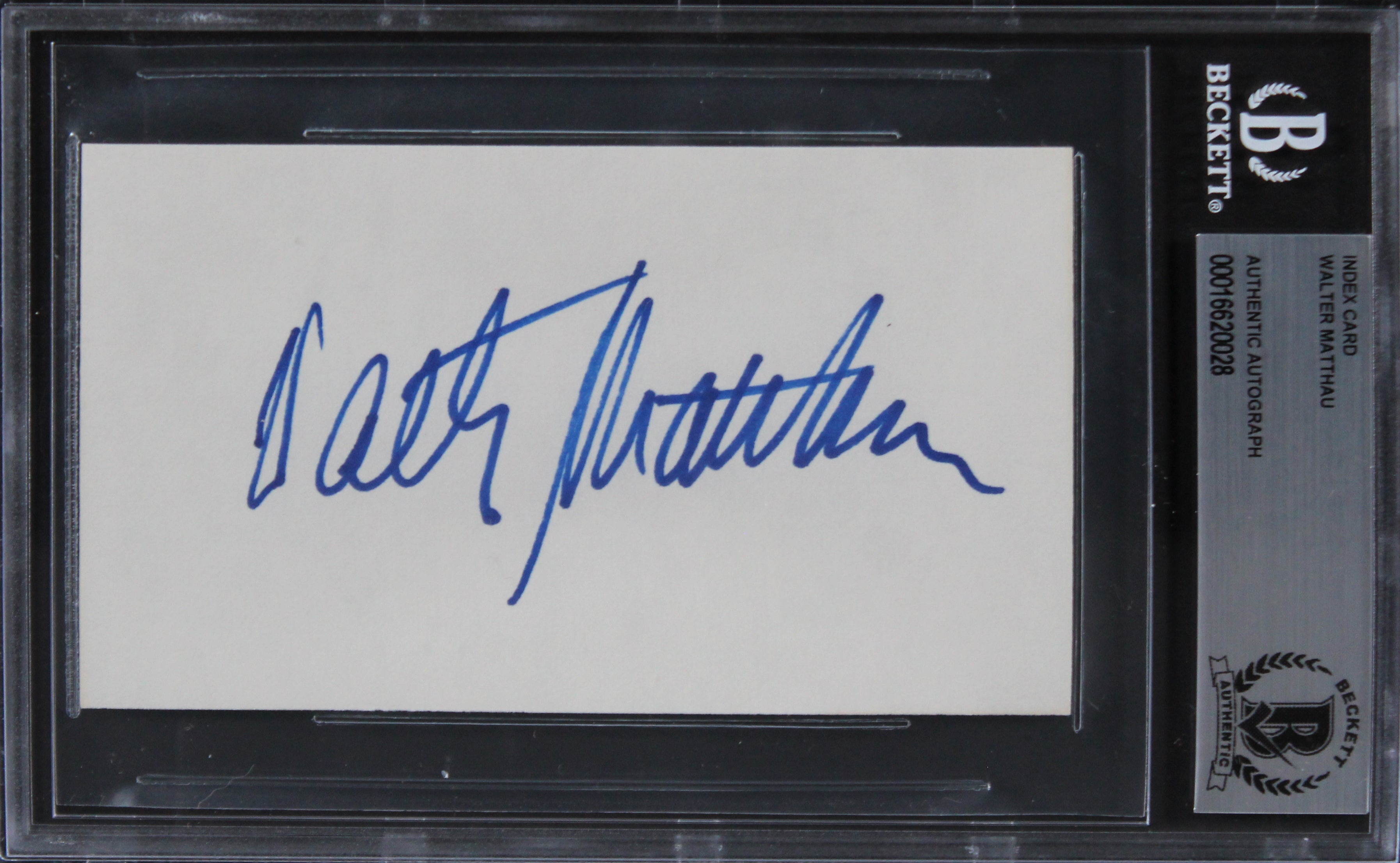Walter Matthau Grumpy Old Men Authentic Signed 3x5 Index Card BAS Slabbed