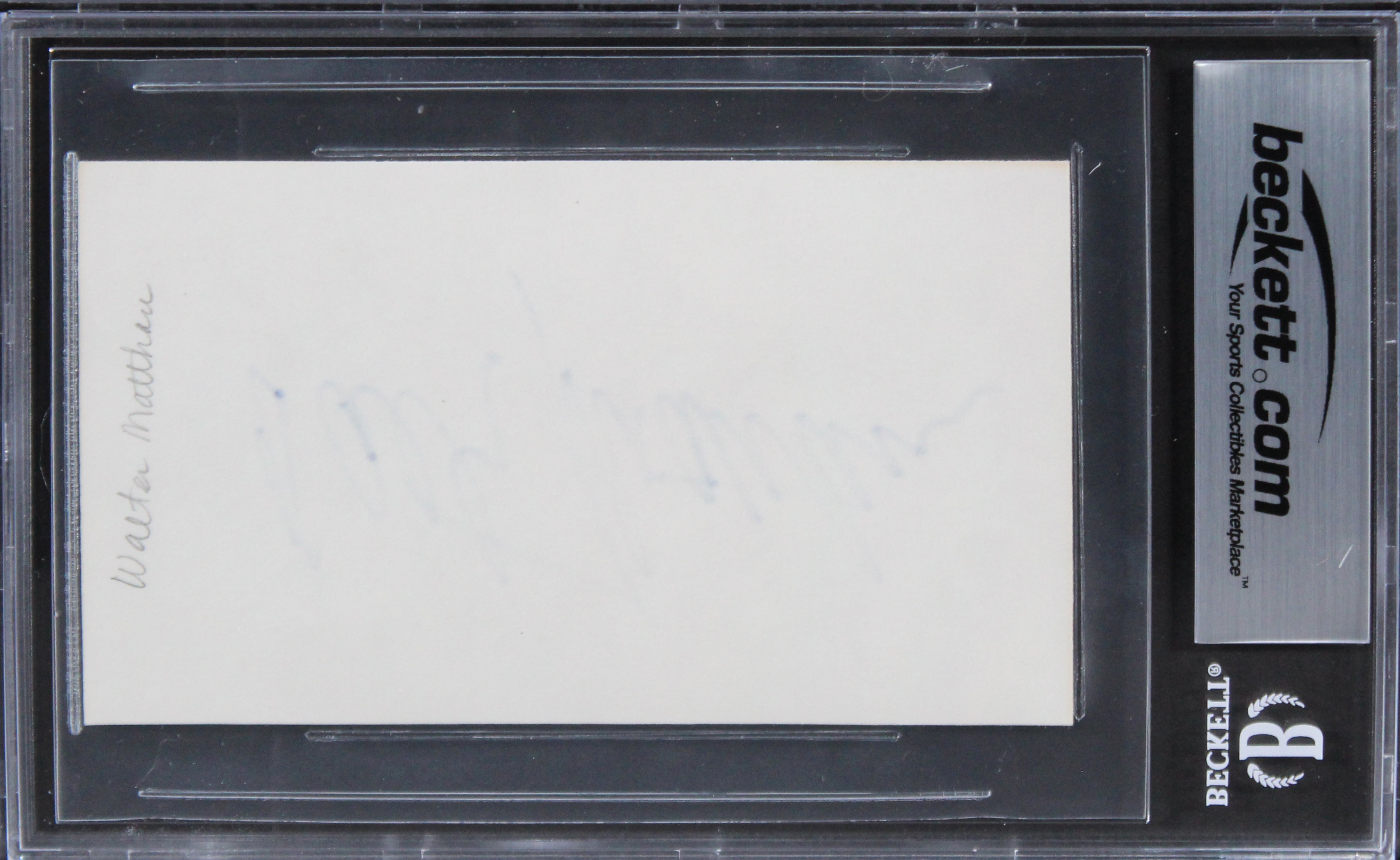 Walter Matthau Grumpy Old Men Authentic Signed 3x5 Index Card BAS Slabbed