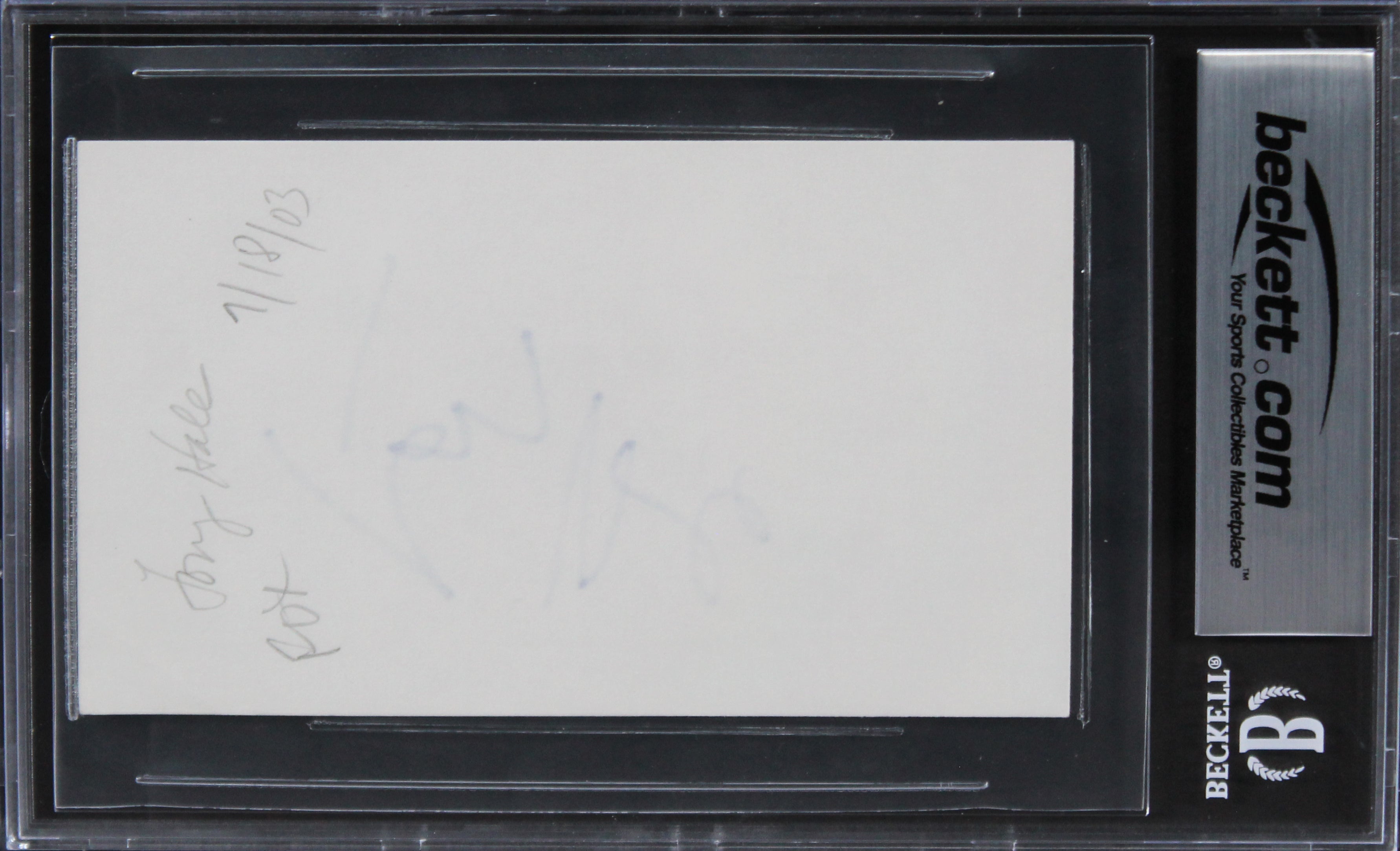 Tony Hale Arrested Development Authentic Signed 3x5 Index Card BAS Slabbed