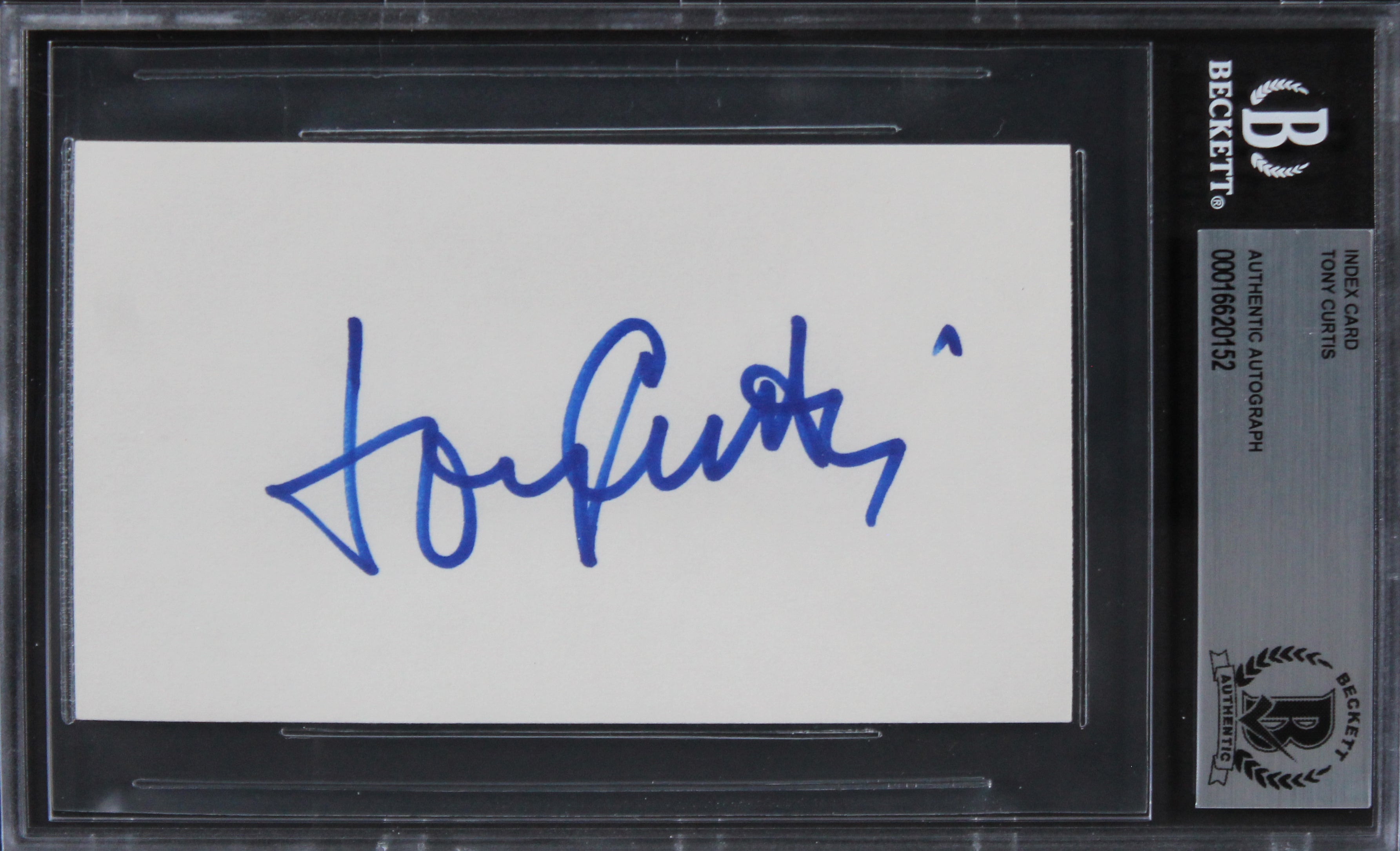 Tony Curtis Some Like It Hot Authentic Signed 3x5 Index Card BAS Slabbed