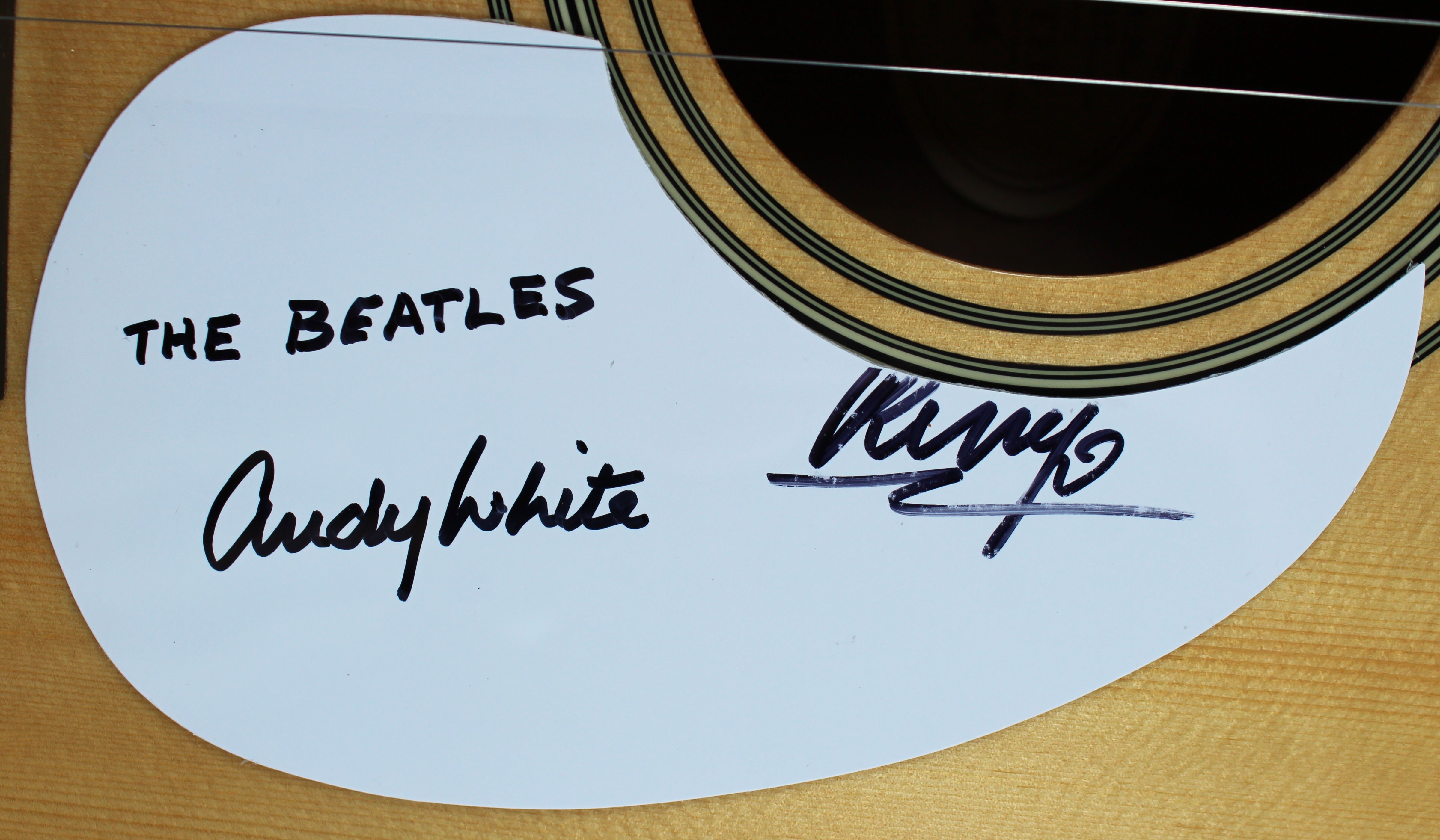 Beatles Drummers (3) Starr, Best & White Signed Epiphone Acoustic Guitar BAS JSA