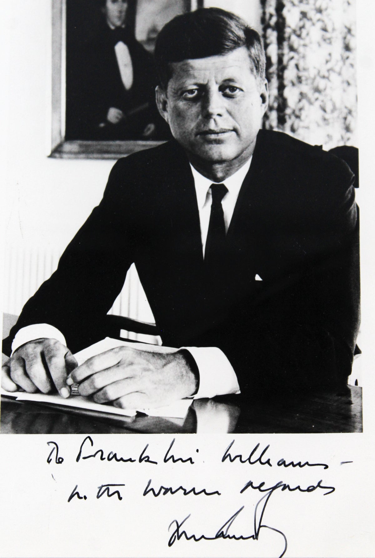 John F. Kennedy "With Warm Regards"  Signed 8x10 Framed B&W Photo BAS #AC33540