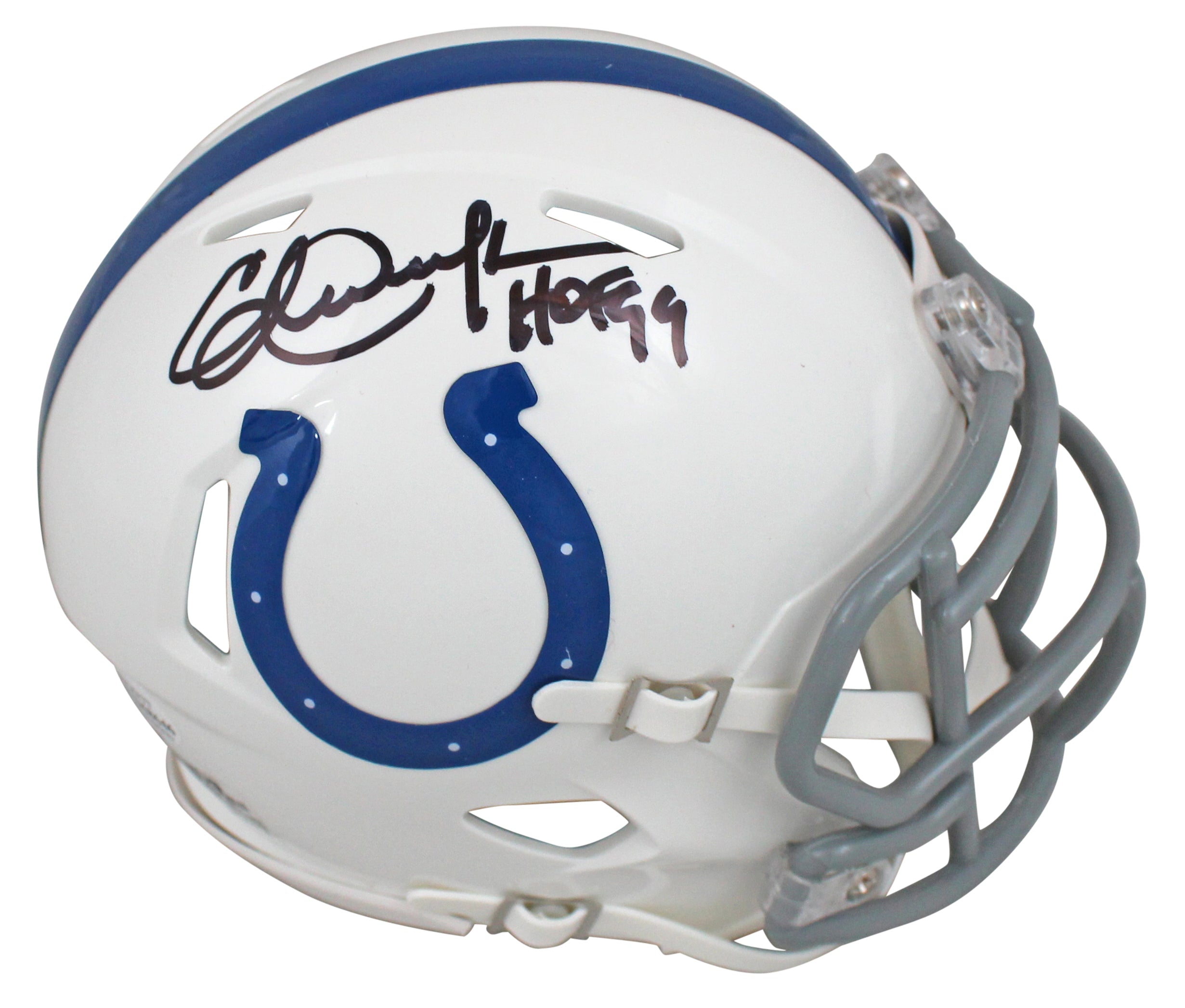 Colts Eric Dickerson "HOF 99" Signed 2020 Speed Mini Helmet BAS Witnessed