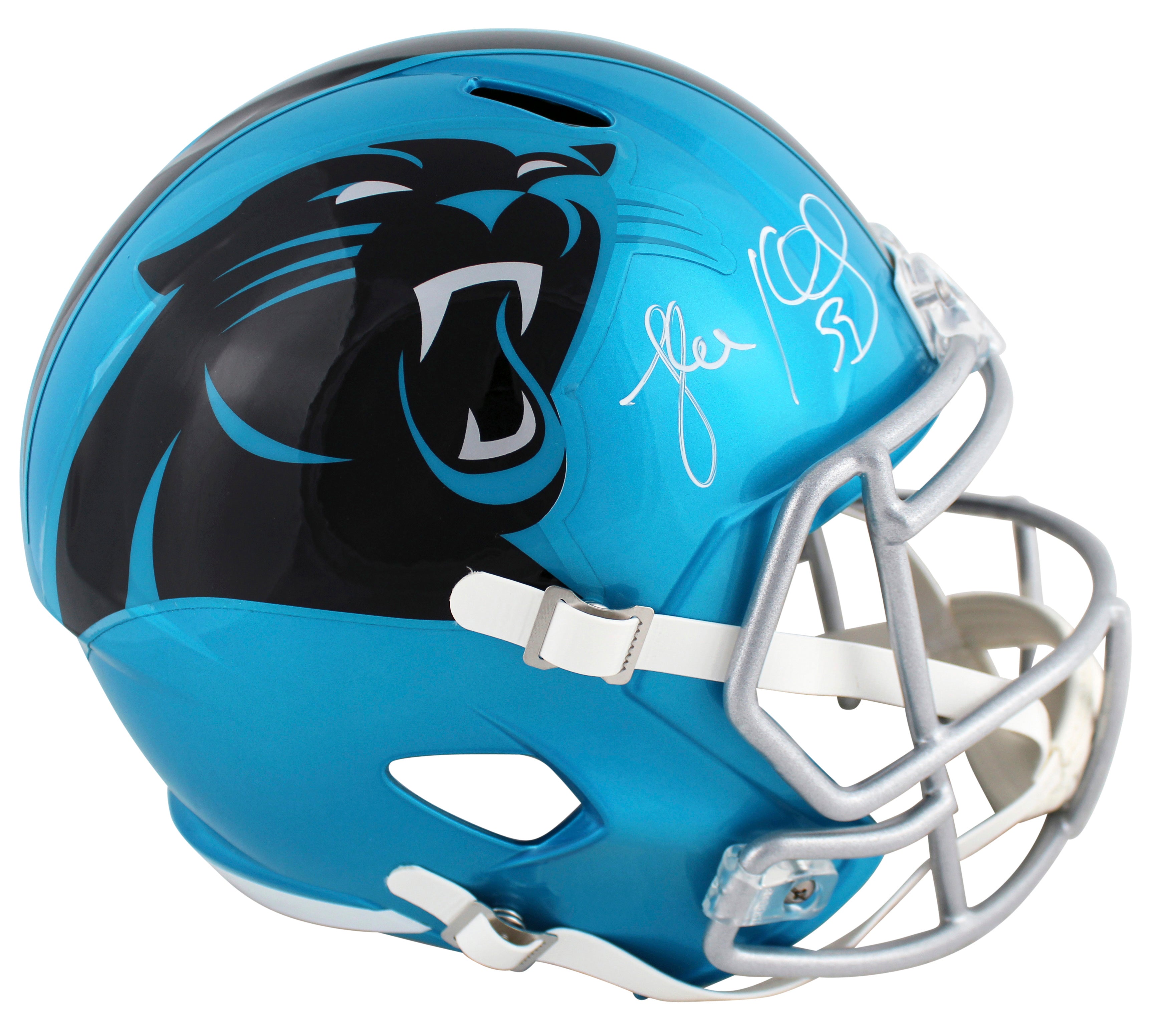Panthers Luke Kuechly Signed Flash Full Size Speed Rep Helmet BAS Witnessed