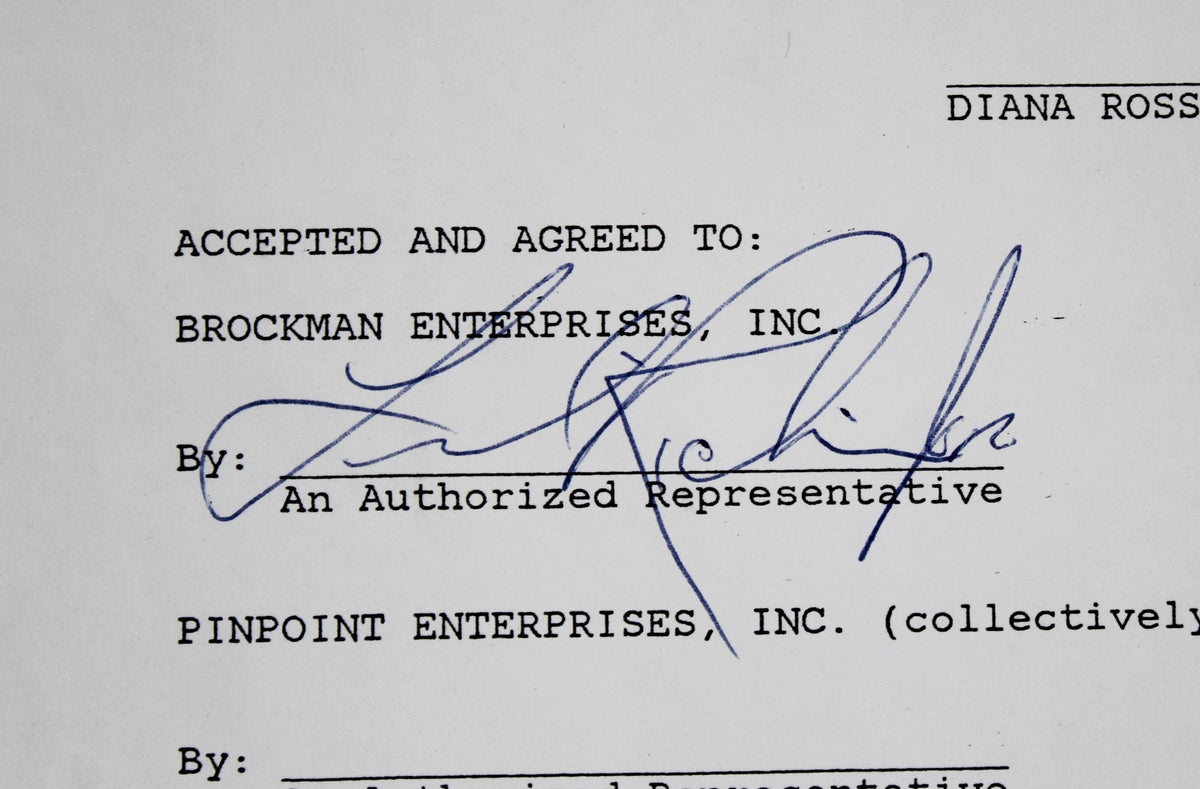 Lionel Richie Signed 2 Page 8.5x11 1984 Producer Contract Album PSA/DNA #AA62657