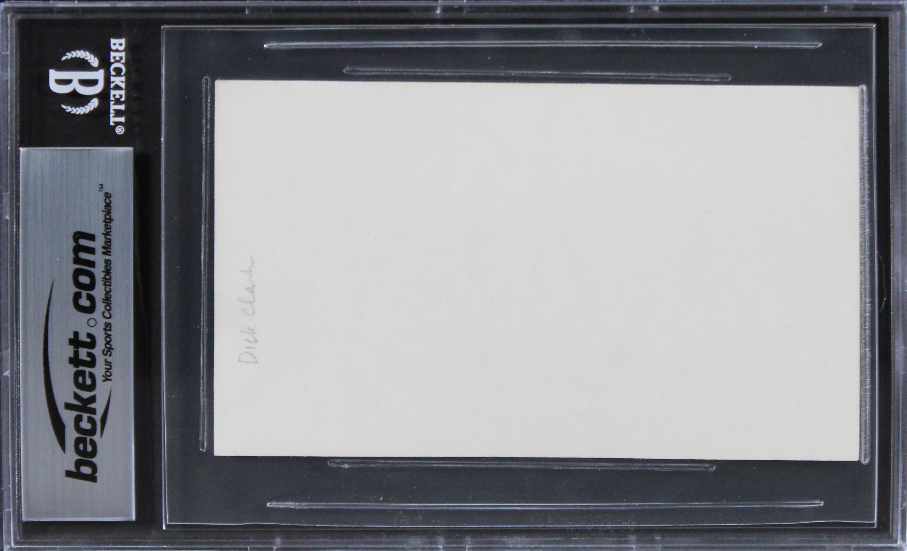 Dick Clark American Bandstand "Best Wishes" Signed 3x5 Index Card BAS Slabbed