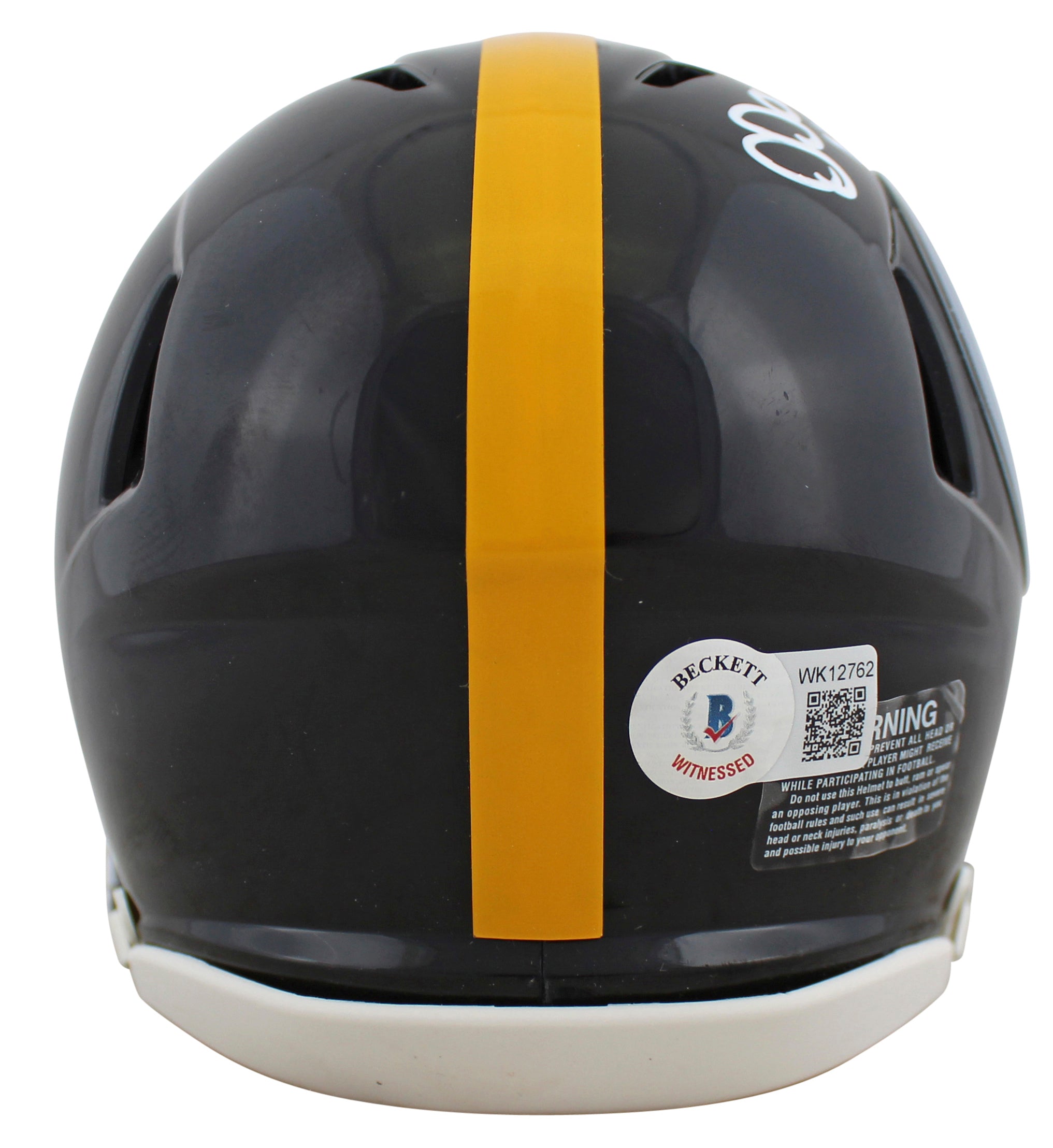 Steelers Dermontti Dawson "HOF 12" Authentic Signed Speed Mini Helmet BAS Wit