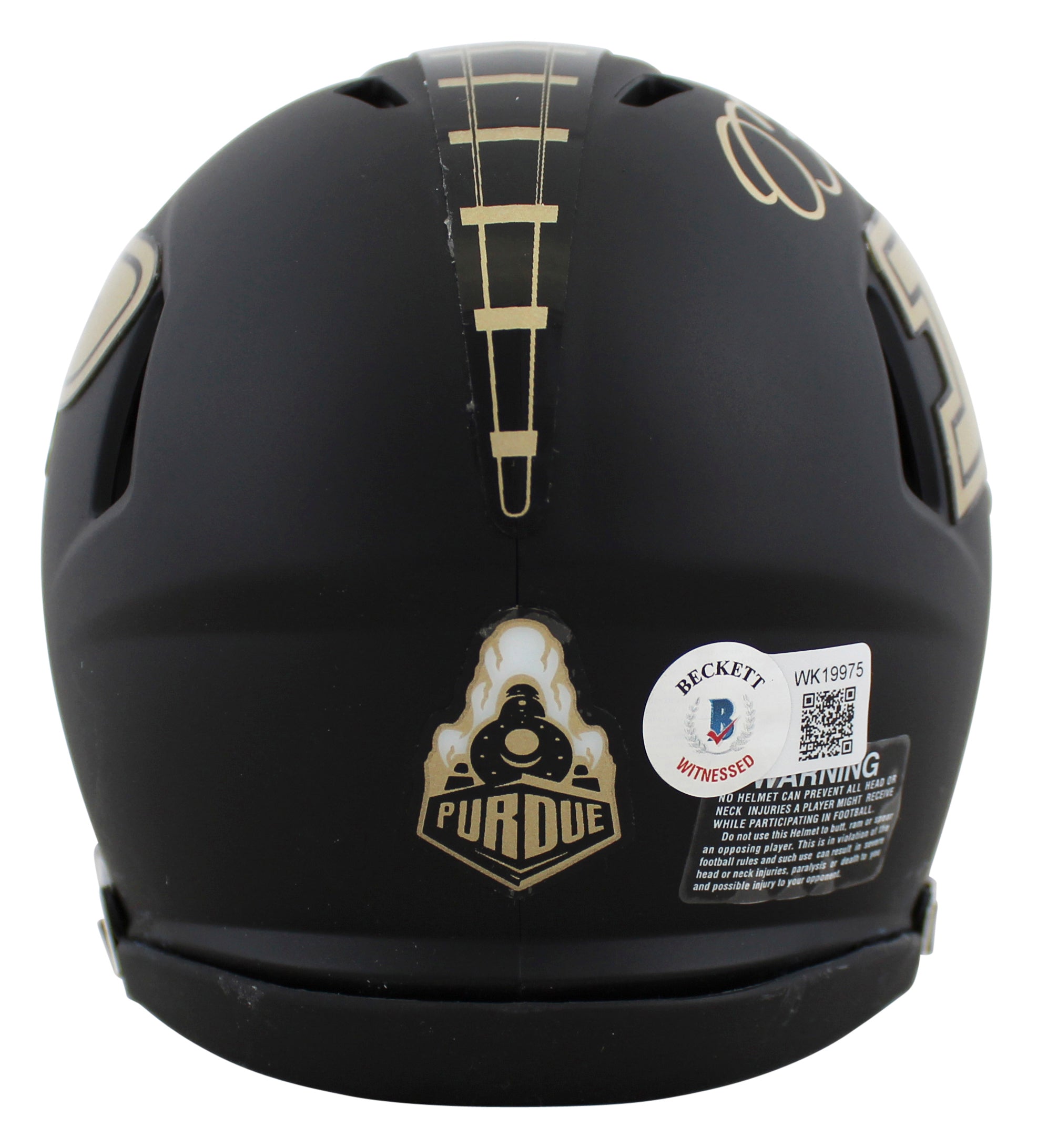 Purdue Mike Alstott Authentic Signed Black Speed Mini Helmet BAS Witnessed