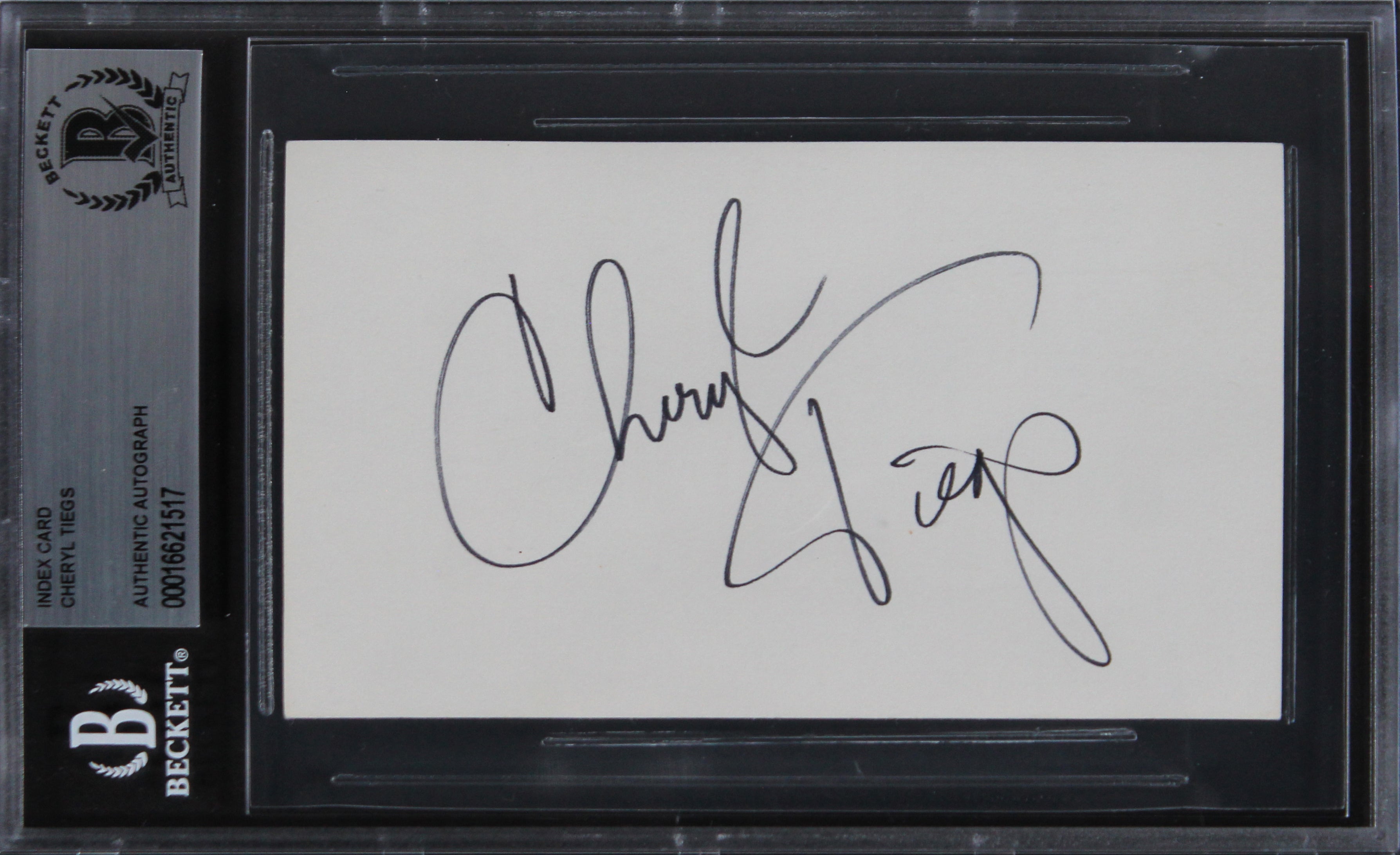 Cheryl Tiegs The Brown Bunny Authentic Signed 3x5 Index Card BAS Slabbed