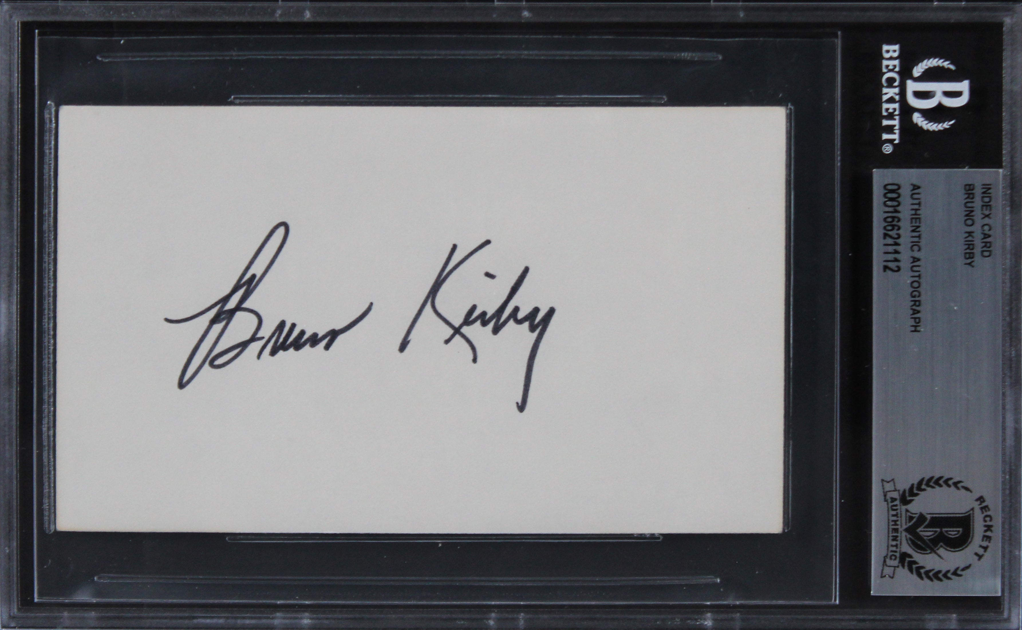 Bruno Kirby City Slickers Authentic Signed 3x5 Index Card BAS Slabbed