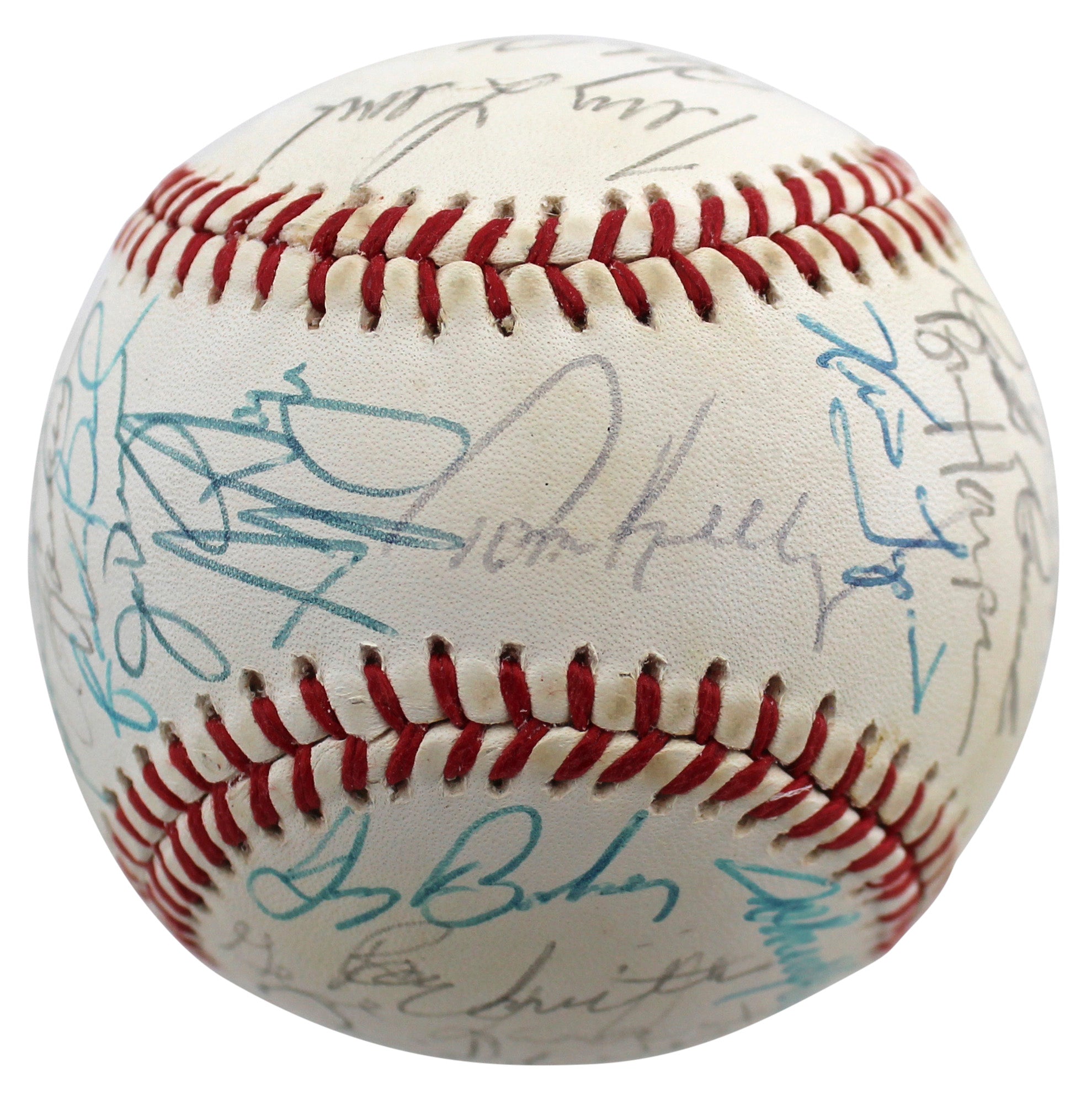 1990 Twins (32) Puckett, Hrbek, Kelly Authentic Signed Oal Baseball BAS #AA03220