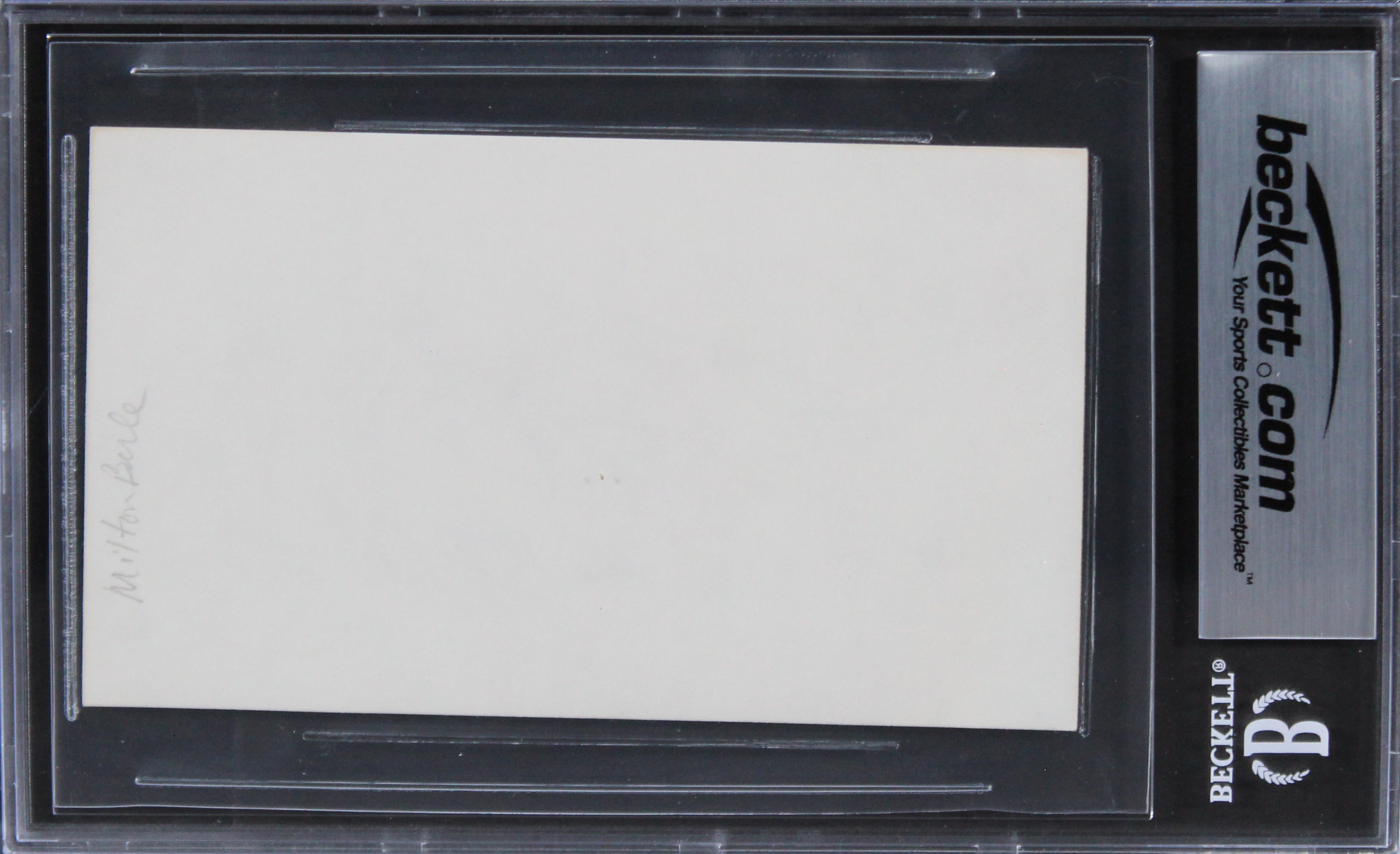 Milton Berle The Milton Berle Show Authentic Signed 3x5 Index Card BAS Slabbed 3