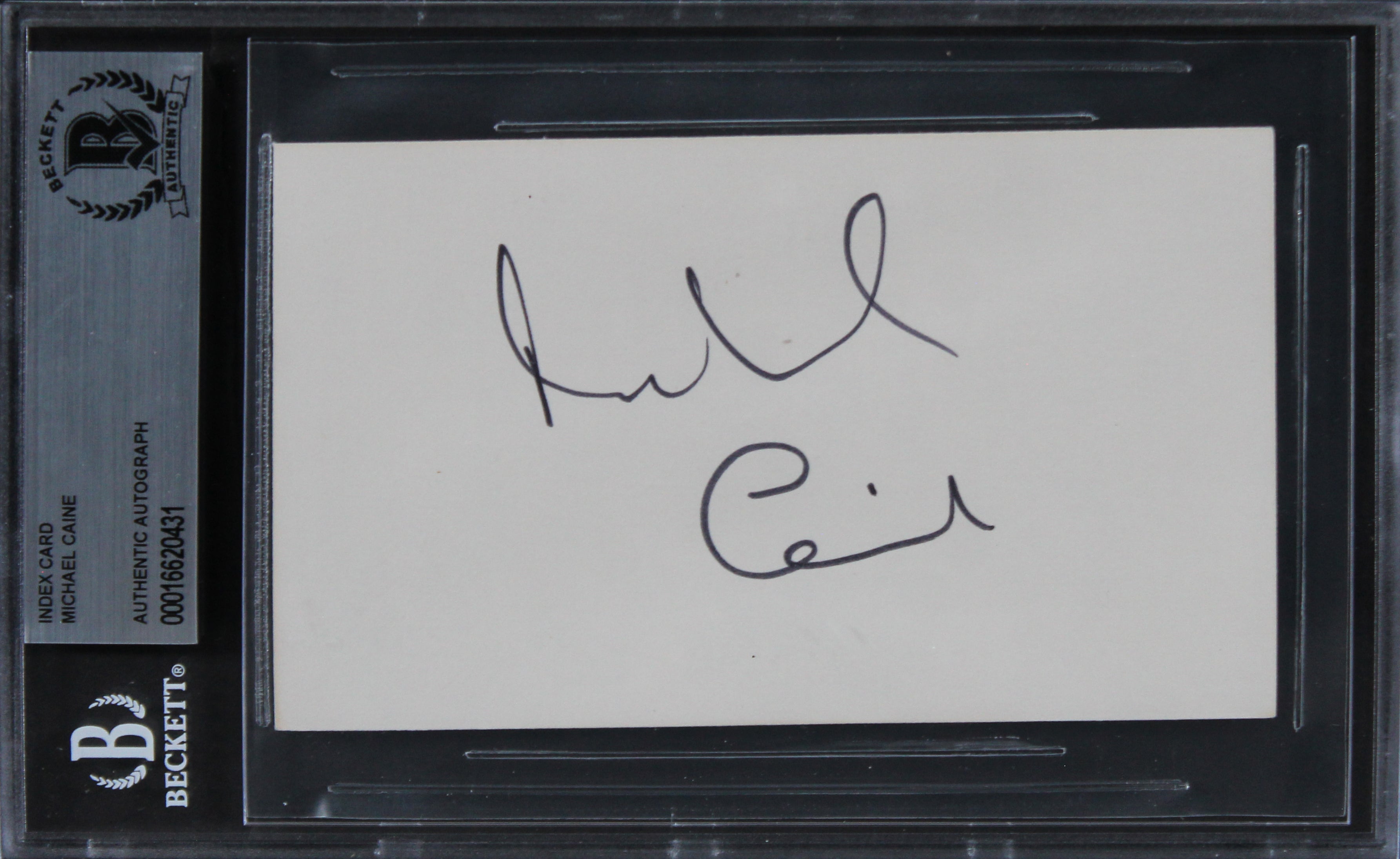Michael Caine Batman The Dark Knight Authentic Signed 3x5 Index Card BAS Slab 2