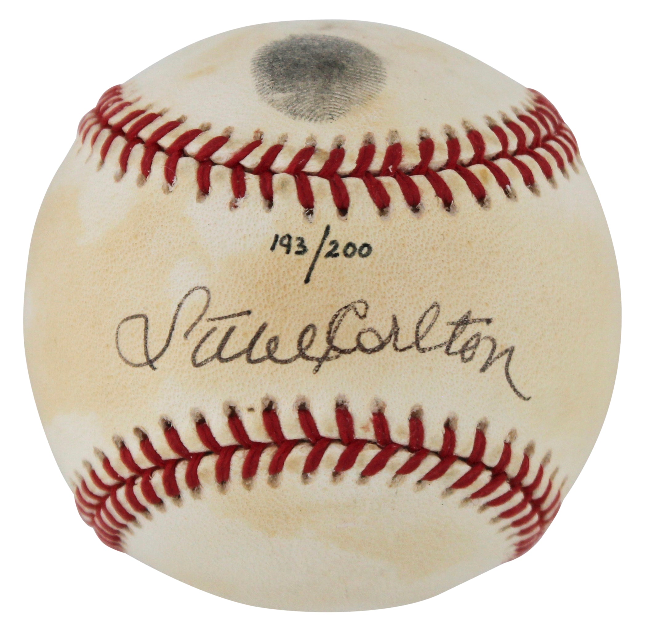 Phillies Steve Carlton Signed Thumbprint Onl Baseball LE #193/200 BAS #BM01935