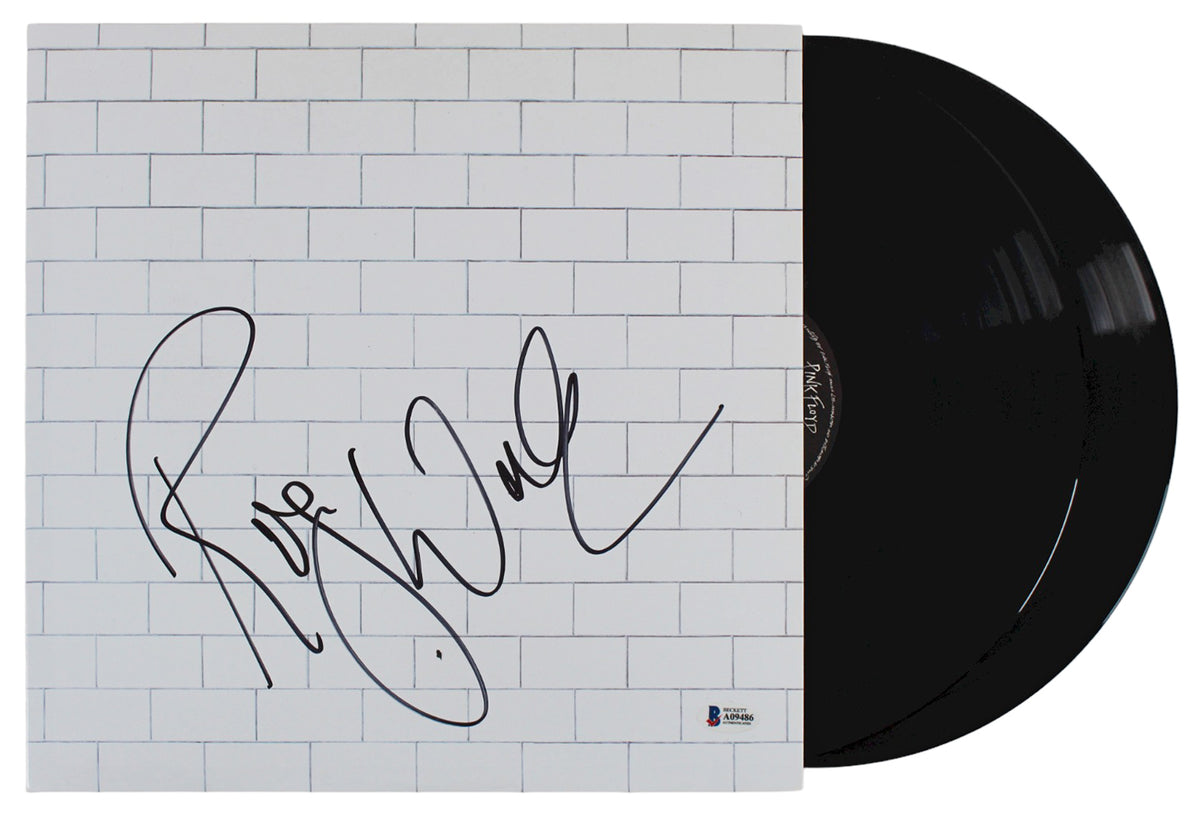 Roger Waters Pink Floyd Signed The Wall Album Cover W/ Vinyl BAS #A09486