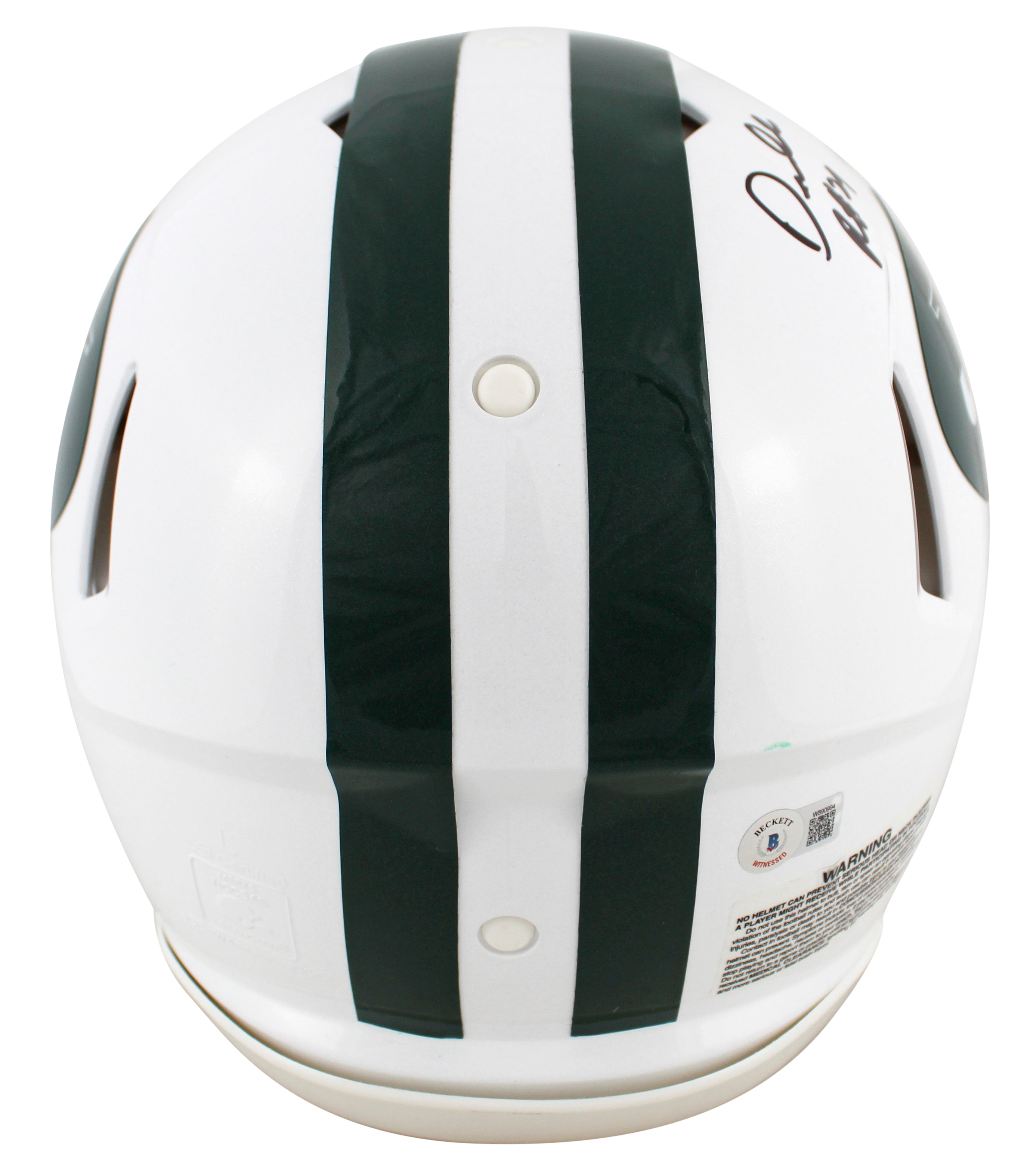 Jets Darrelle Revis "2x Insc" Signed 98-18 TB Full Size Proline Helmet BAS Wit