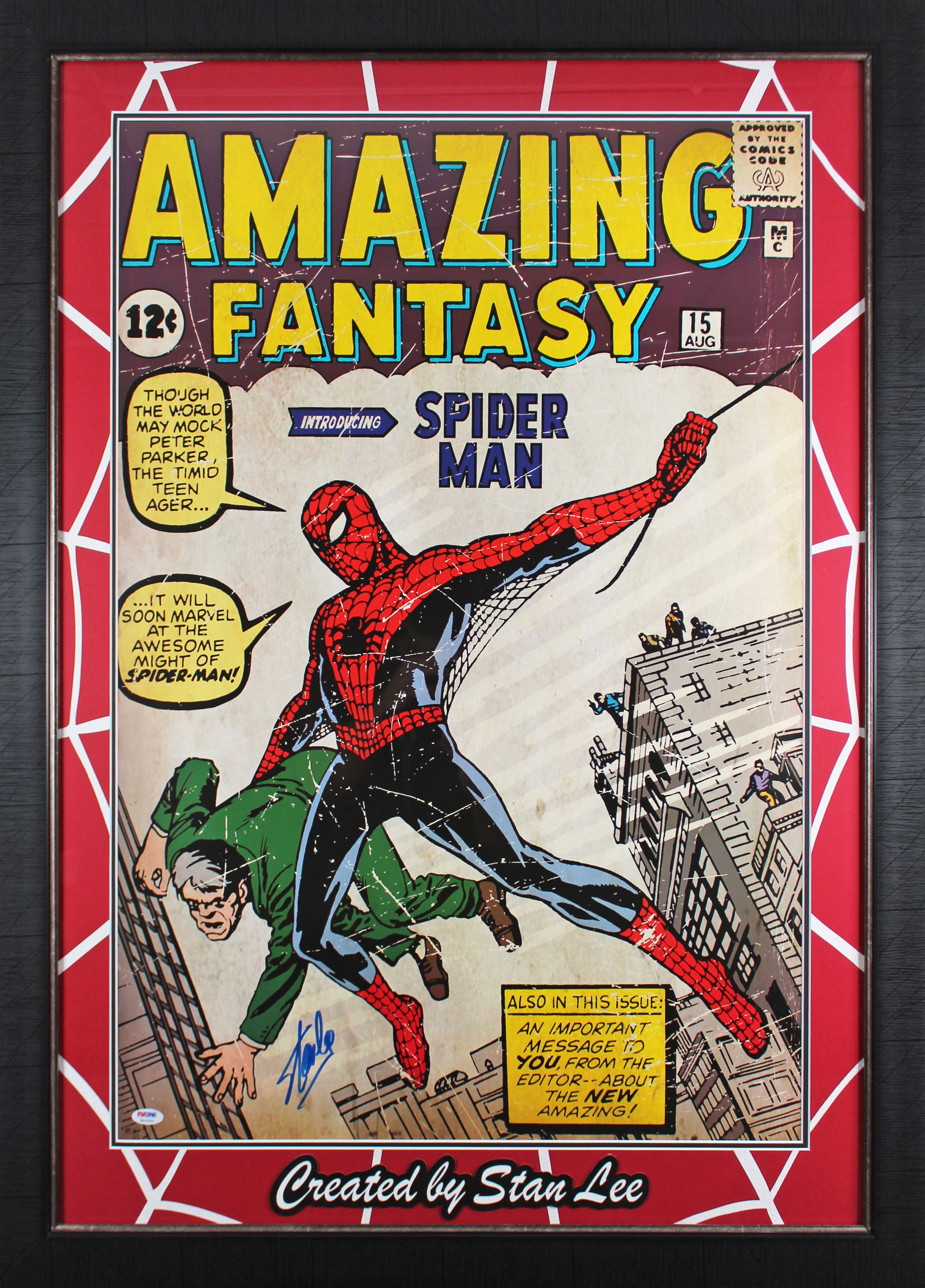 Amazing Spiderman web of doom deals sign by Stan lee