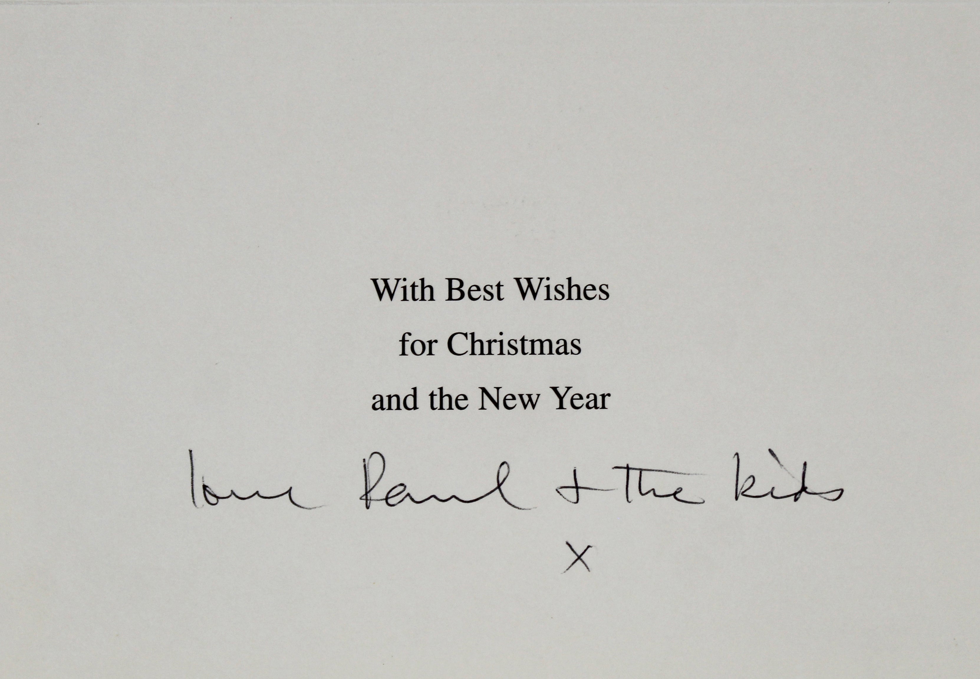 Paul McCartney "Love & The Kids" Signed 6.5x9 Christmas Greeting Card BAS