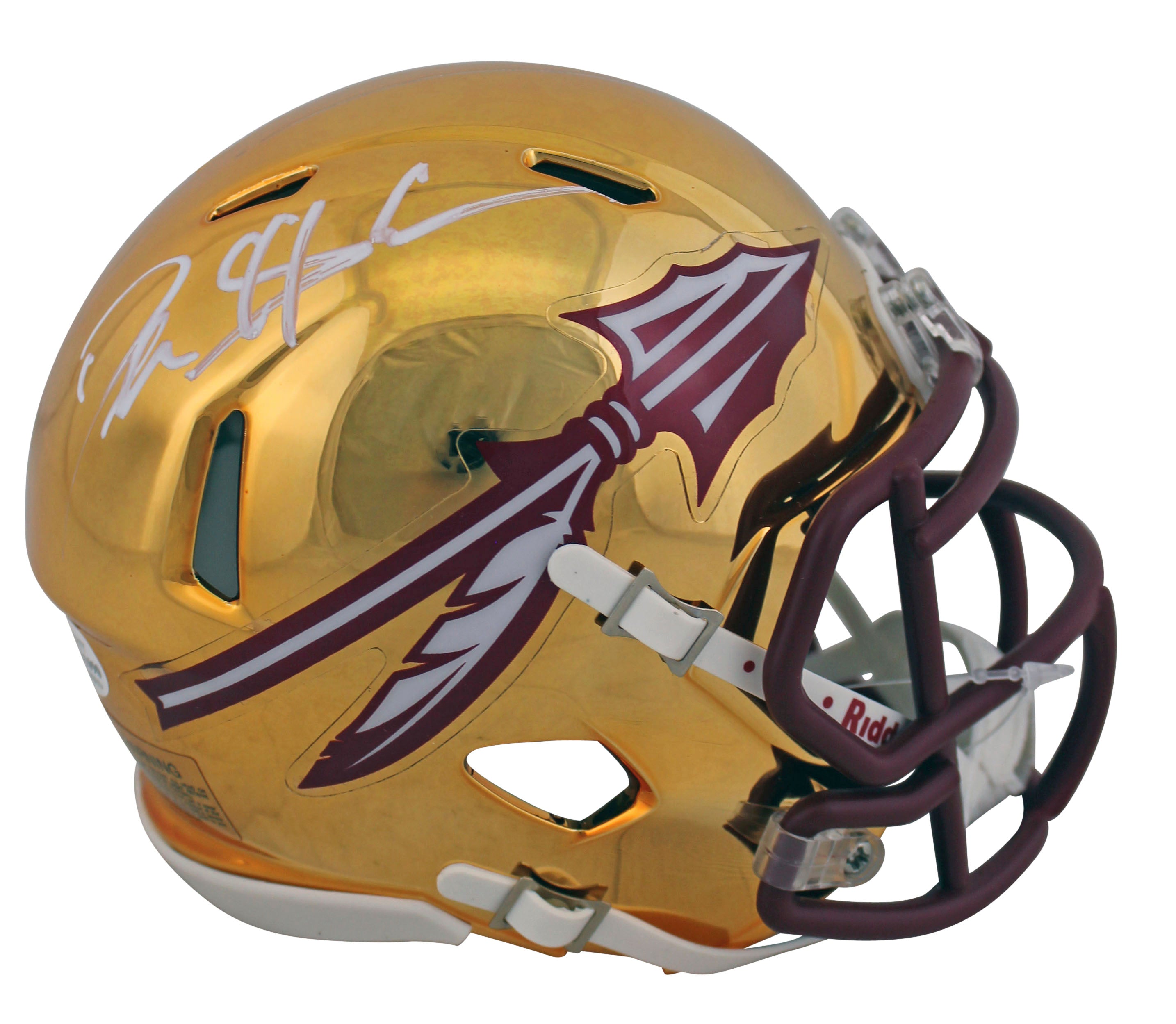 Florida State Deion Sanders Authentic Signed Chrome Mini Helmet BAS Witnessed