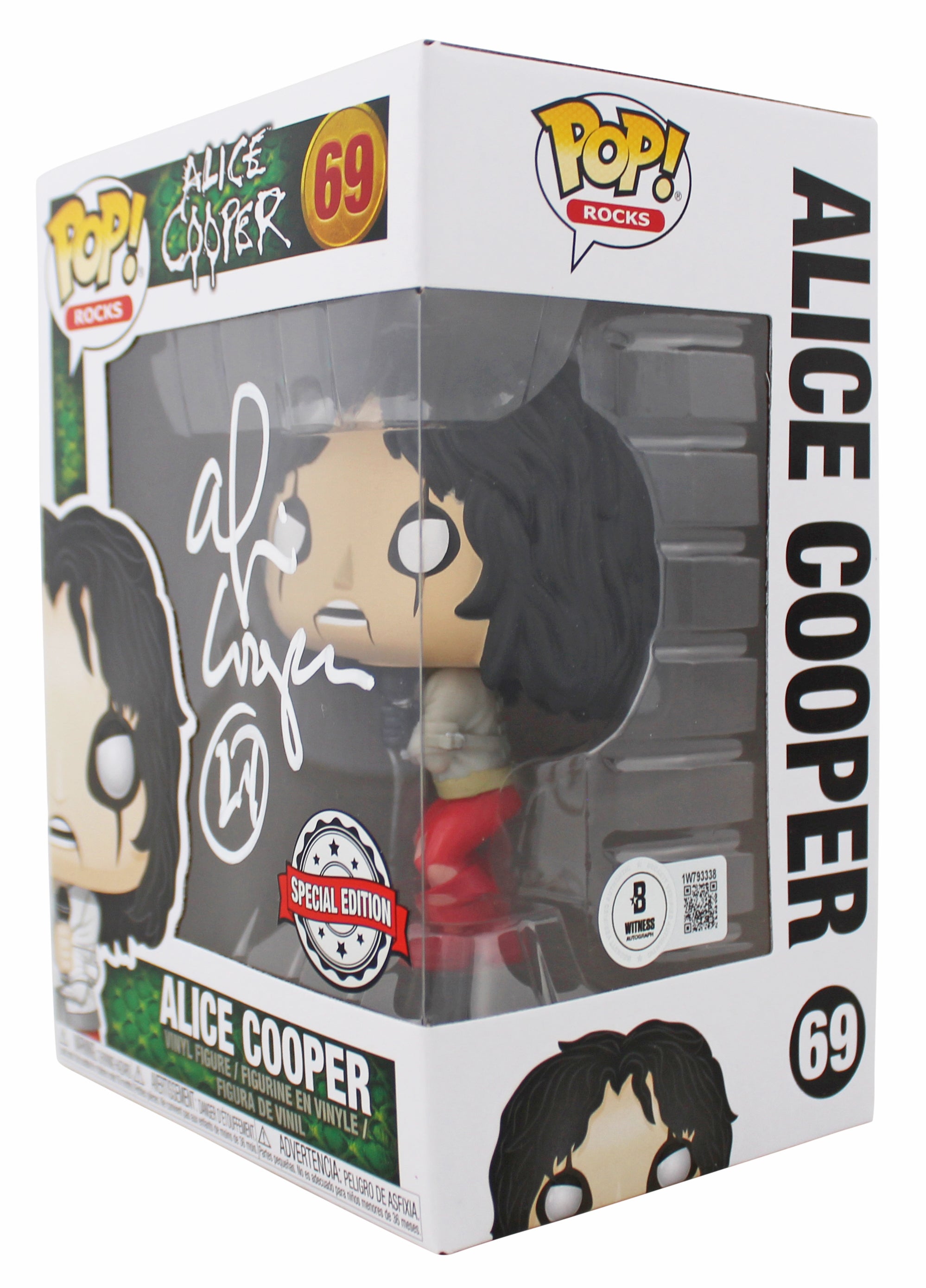 Alice Cooper Authentic Signed #69 Funko Pop Vinyl Figure BAS Witnessed #1W793338