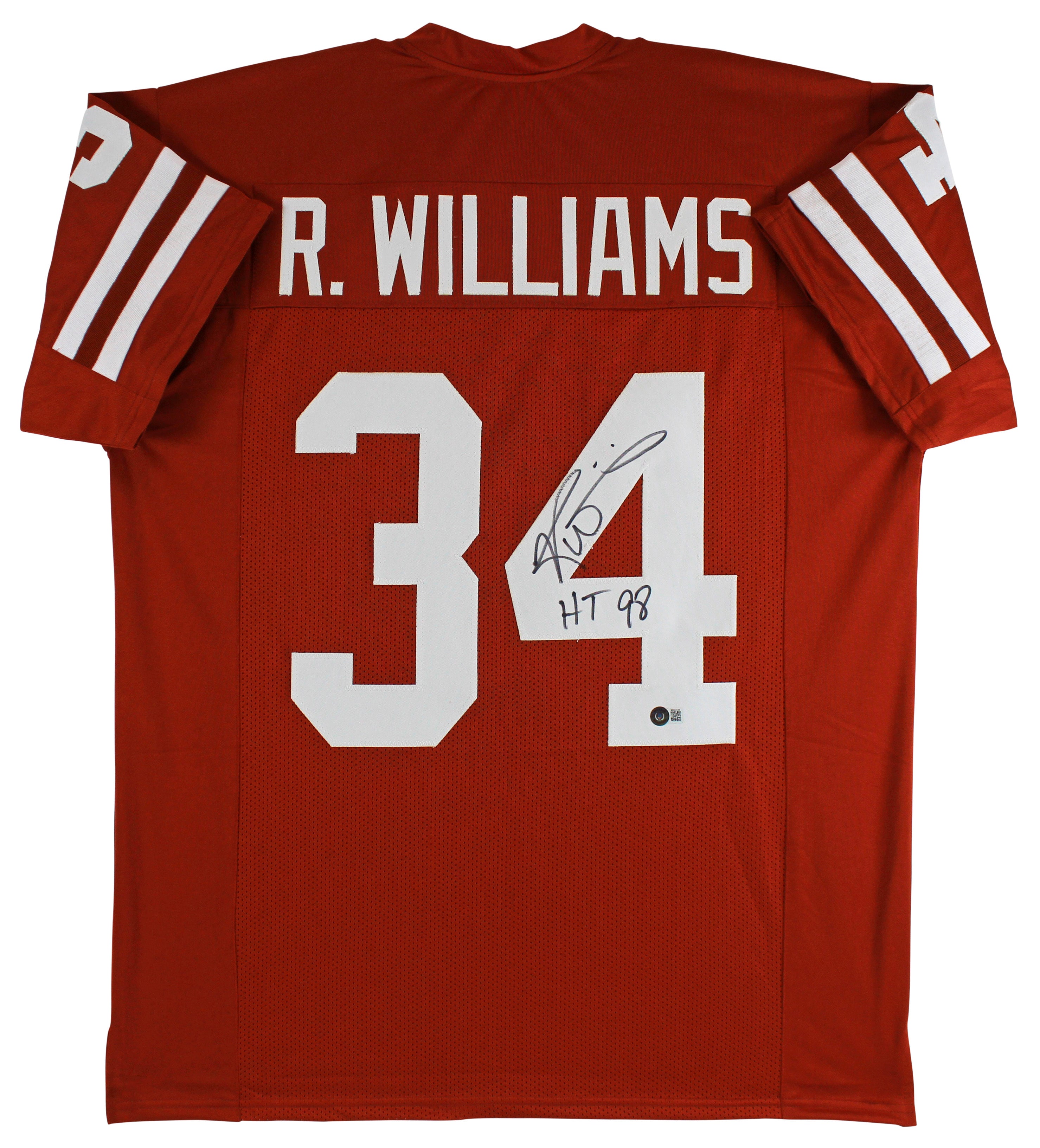 Ricky Williams "HT '98" Authentic Signed Orange Pro Style Jersey BAS Witnessed
