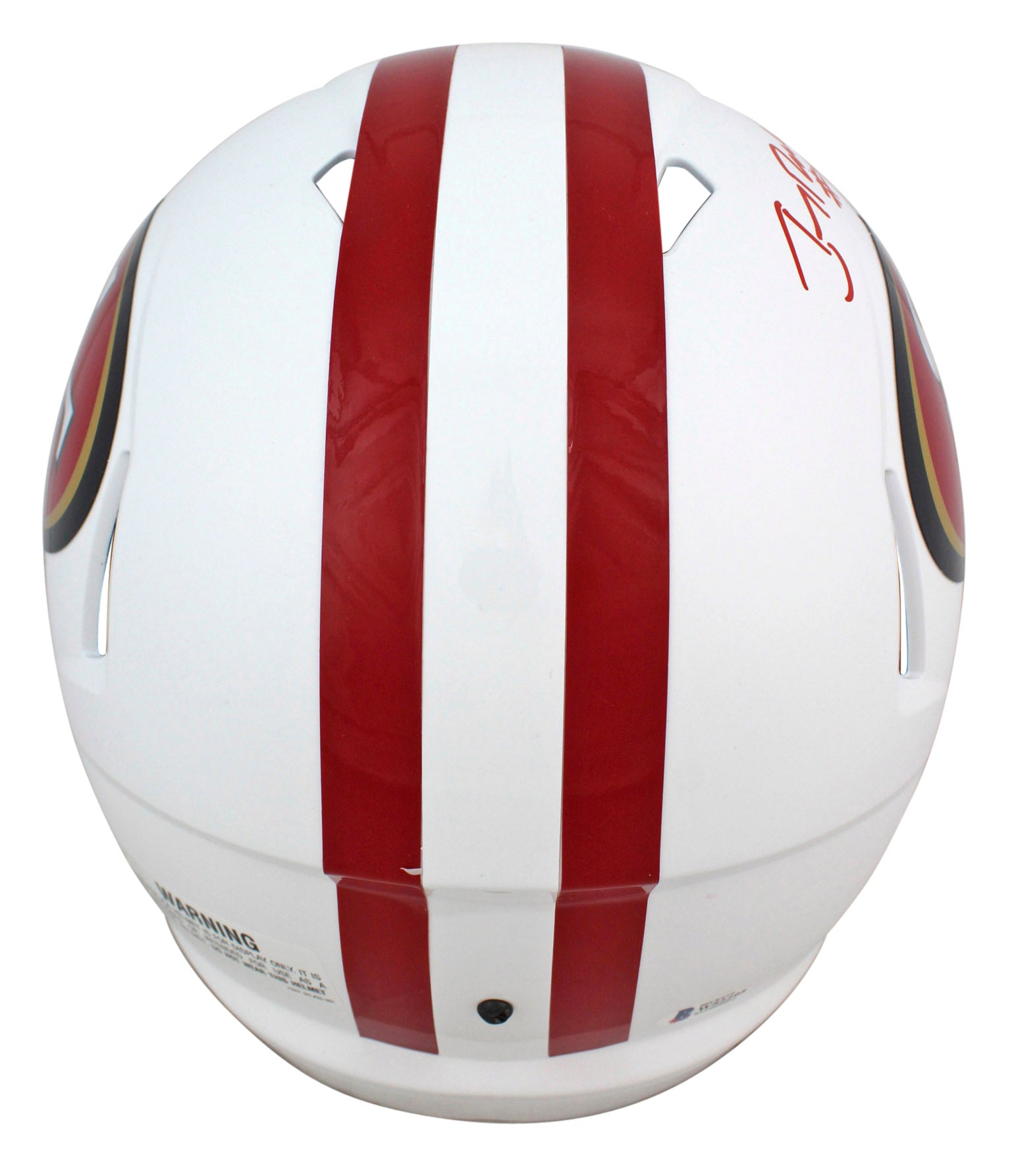 49ers Jerry Rice Signed Flat White Full Size Speed Rep Helmet BAS Witnessed