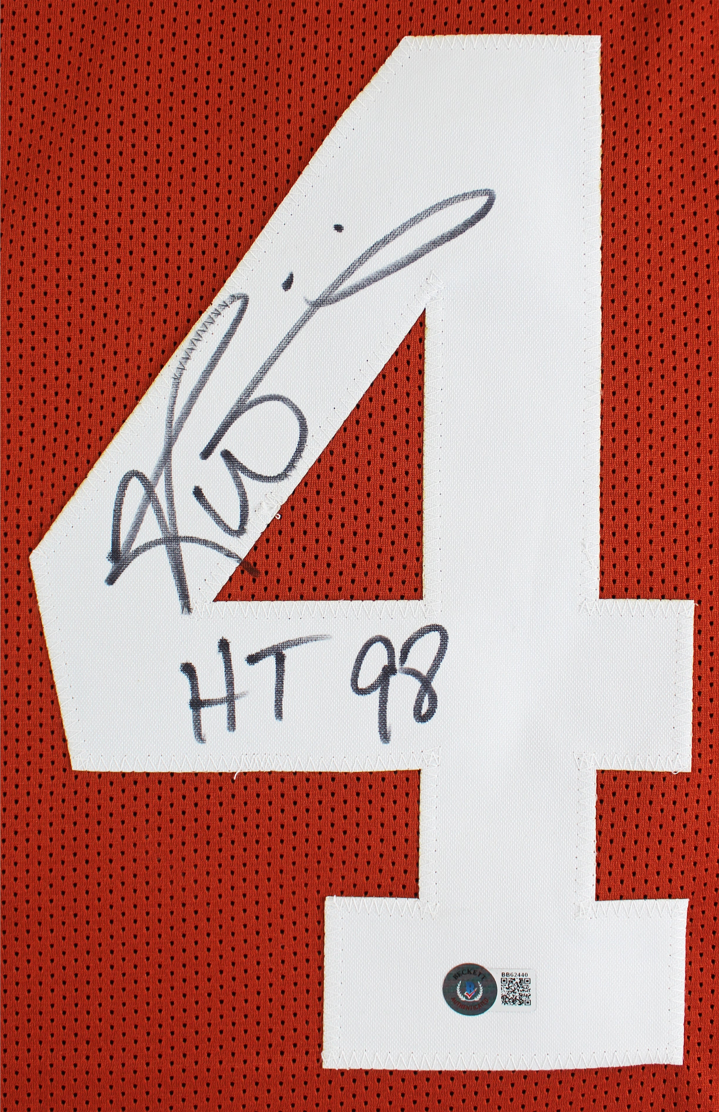 Ricky Williams "HT '98" Authentic Signed Orange Pro Style Jersey BAS Witnessed