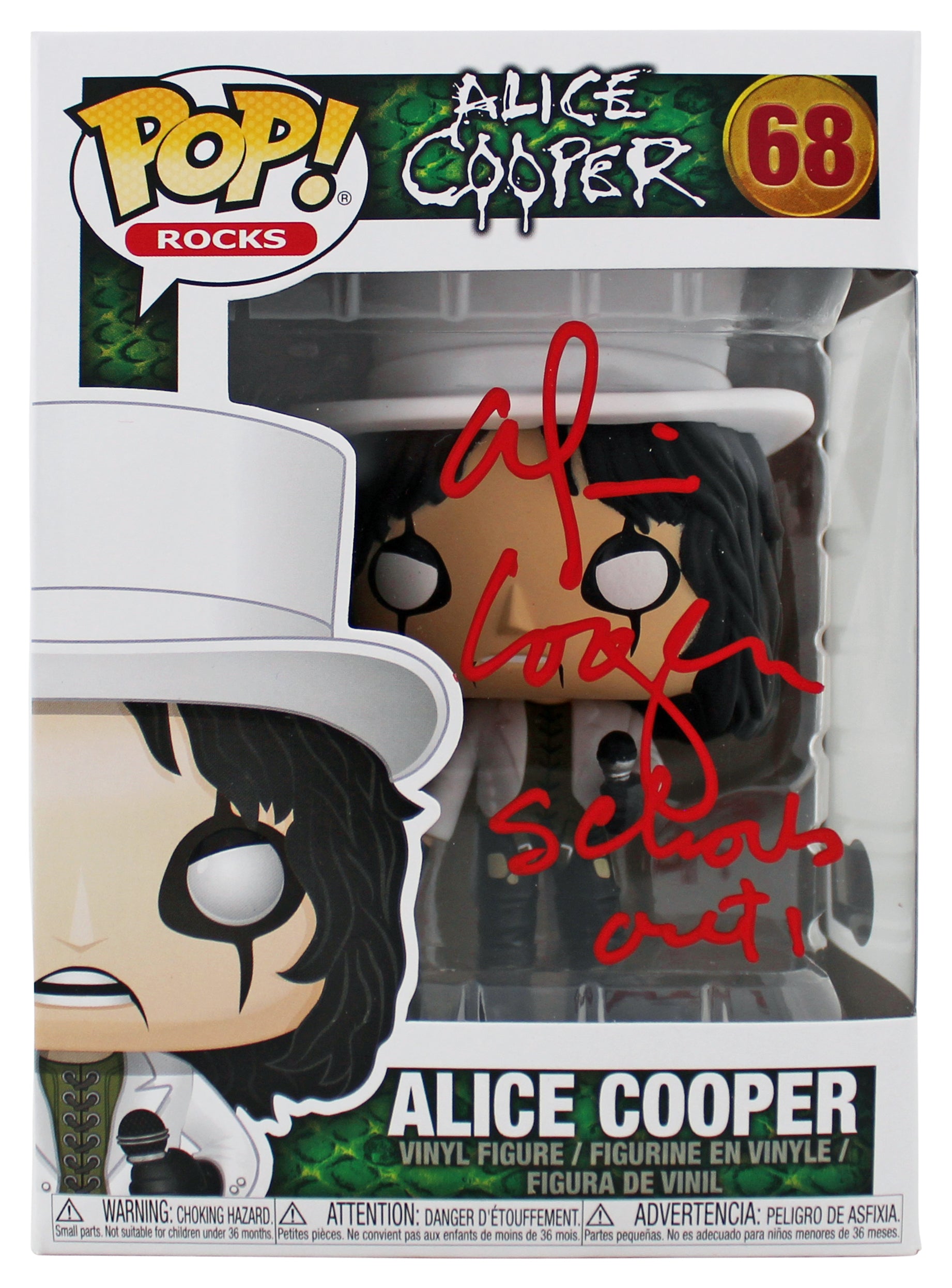 Alice Cooper "Schools Out!" Signed #68 Funko Pop Vinyl Figure BAS Wit #1W793160