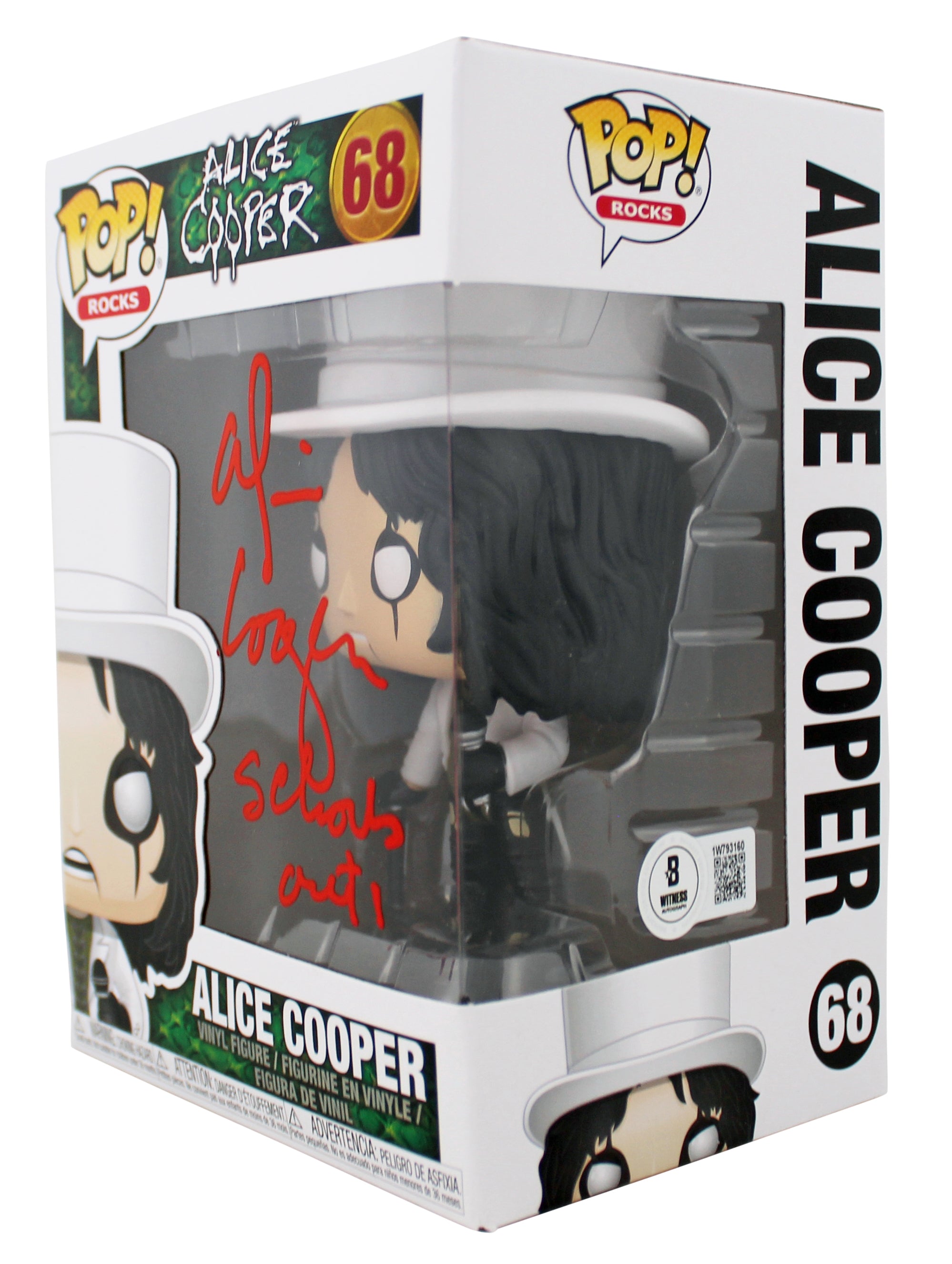 Alice Cooper "Schools Out!" Signed #68 Funko Pop Vinyl Figure BAS Wit #1W793160