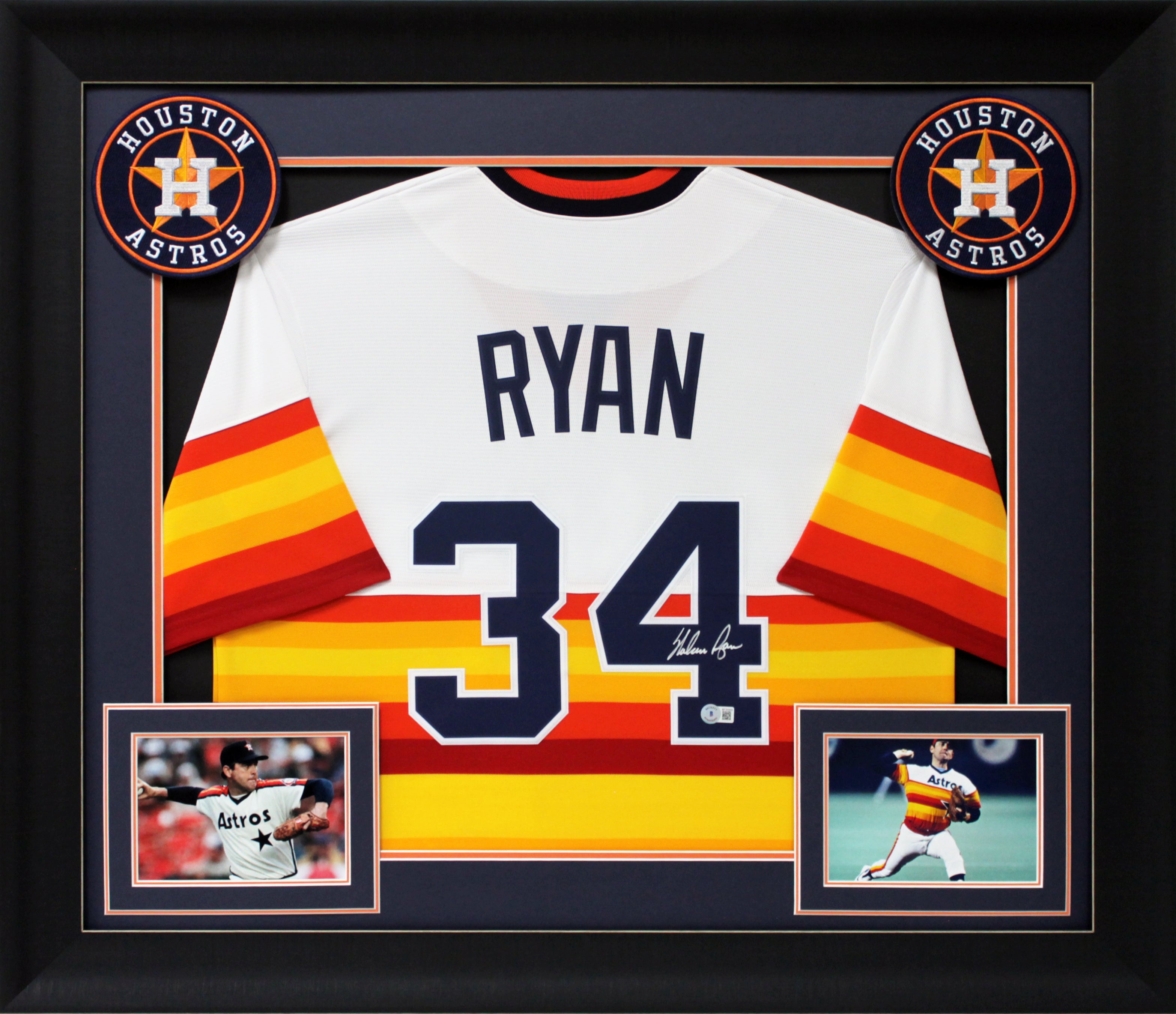 Astros Nolan Ryan Authentic Signed Rainbow Nike Framed Jersey Autographed BAS