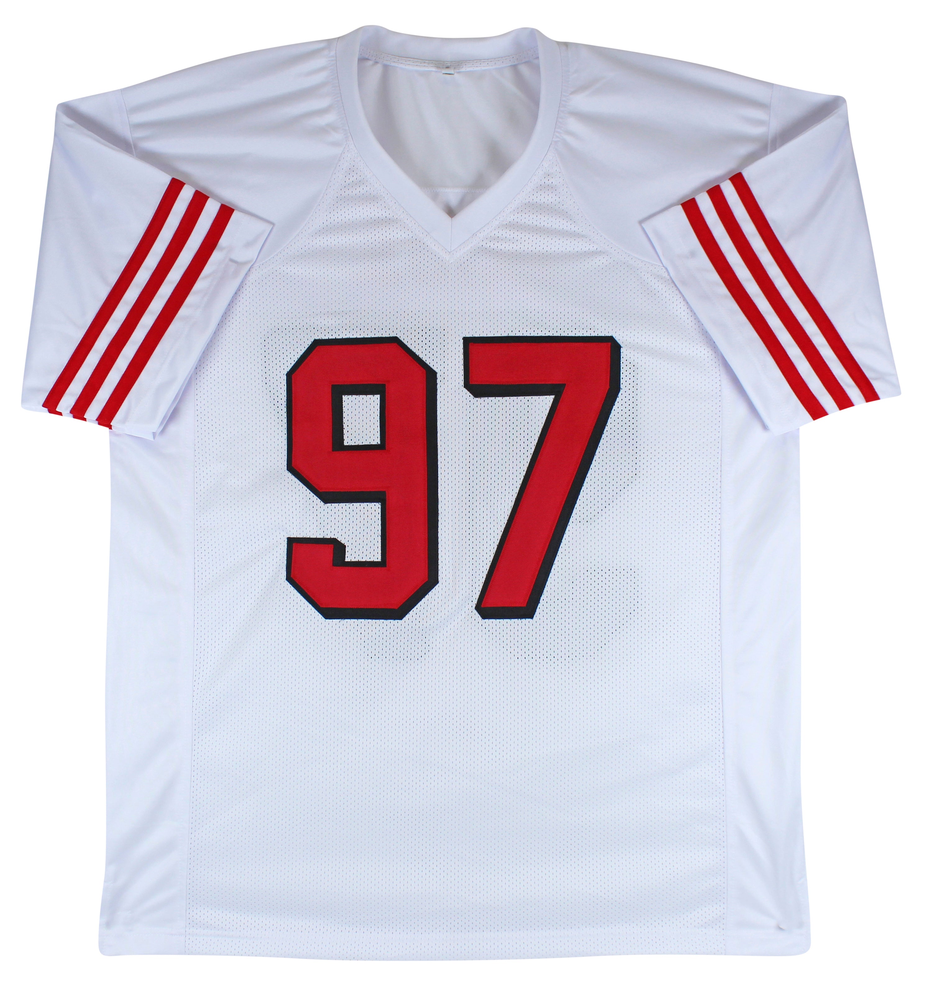 Nick Bosa Authentic Signed White Pro Style Jersey w/ Dropshadow BAS Witnessed