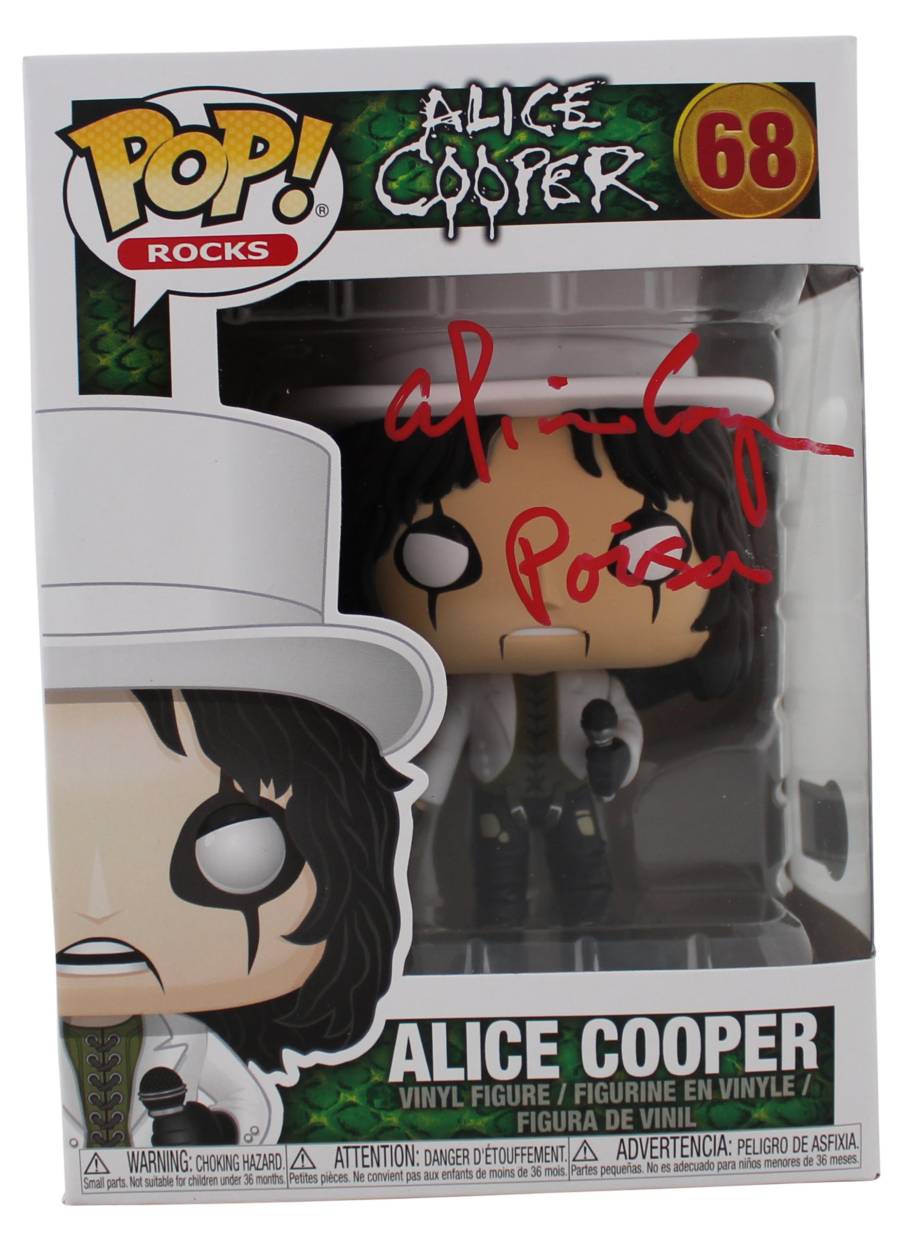 Alice Cooper "Poison" Signed #68 Funko Pop Vinyl Figure BAS Witnessed #1W793204