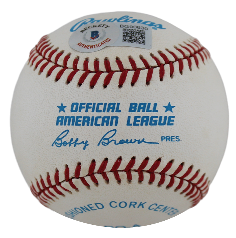 Blue Jays Al Woods Authentic Signed Bobby Brown Oal Baseball Autographed BAS