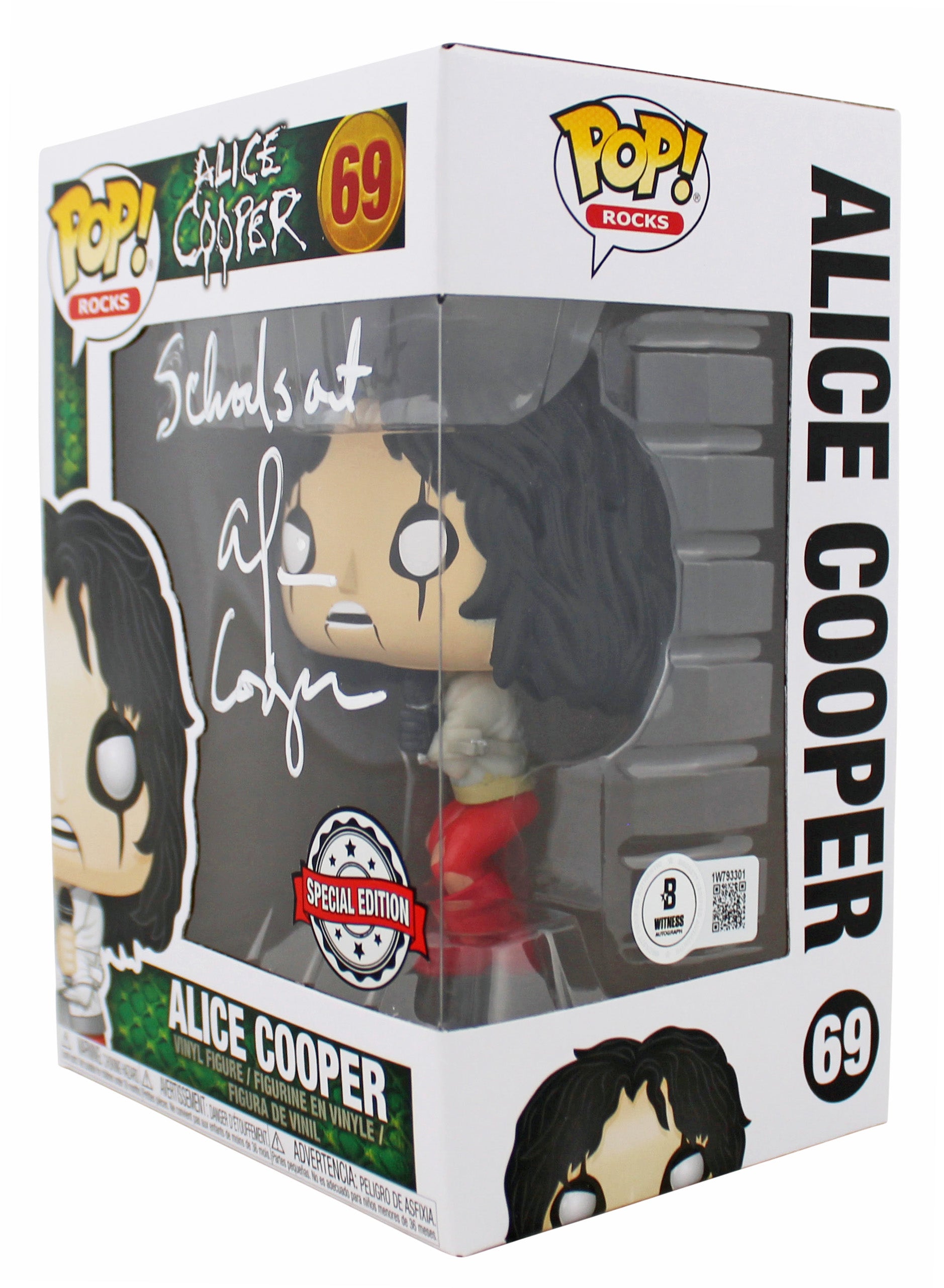 Alice Cooper "Schools Out!" Signed #69 Funko Pop Vinyl Figure BAS Wit #1W793301