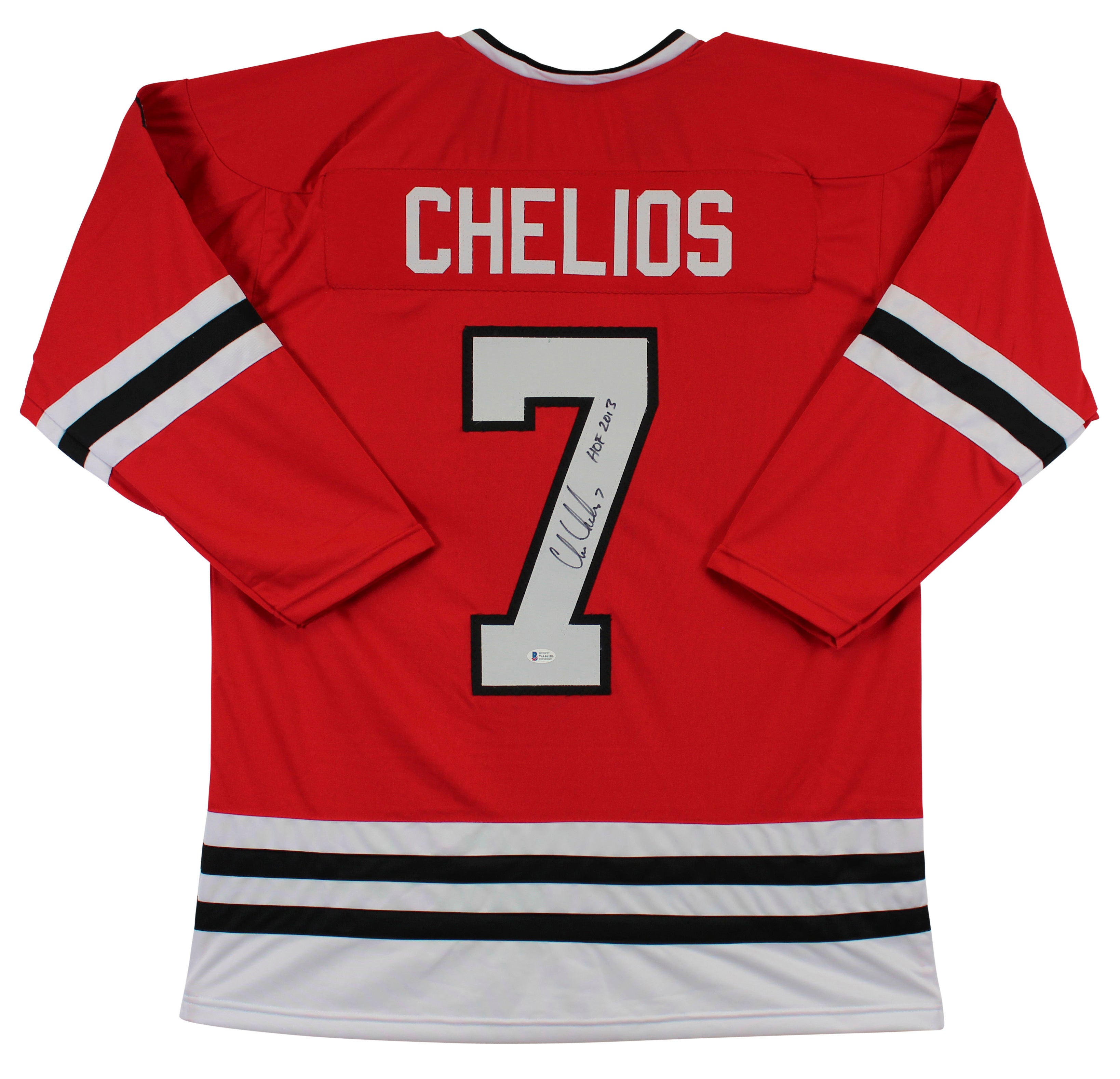 Chris Chelios "HOF 2013" Authentic Signed Red Pro Style Jersey BAS