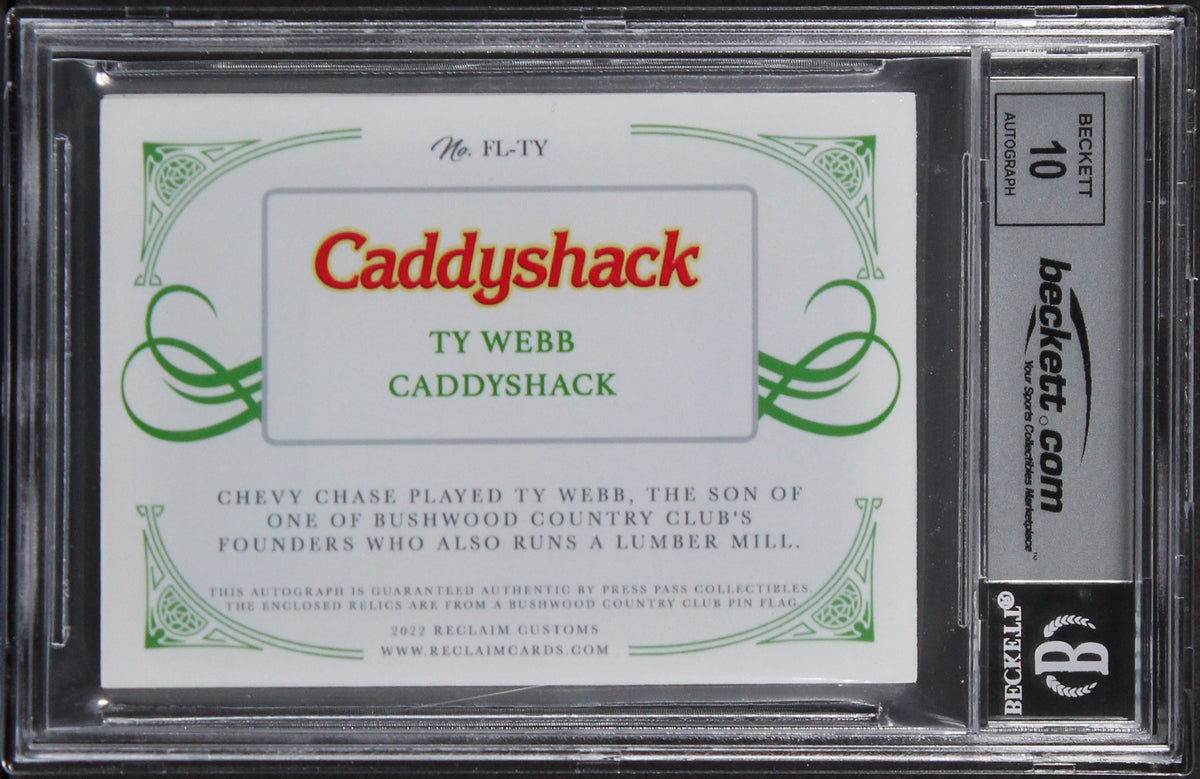 Chevy Chase Caddyshack Signed Gold #1/5 Patch Trading Card Auto 10! BAS Slabbed