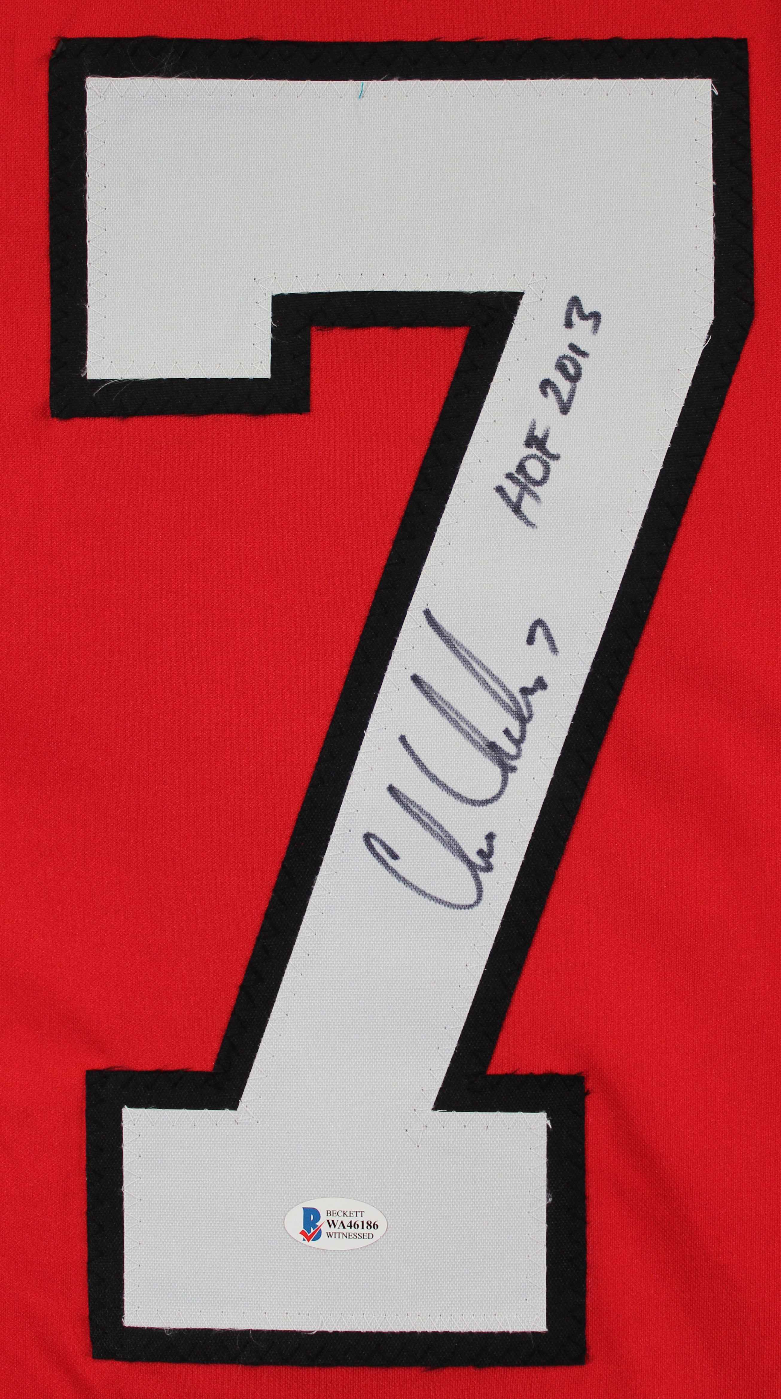 Chris Chelios "HOF 2013" Authentic Signed Red Pro Style Jersey BAS