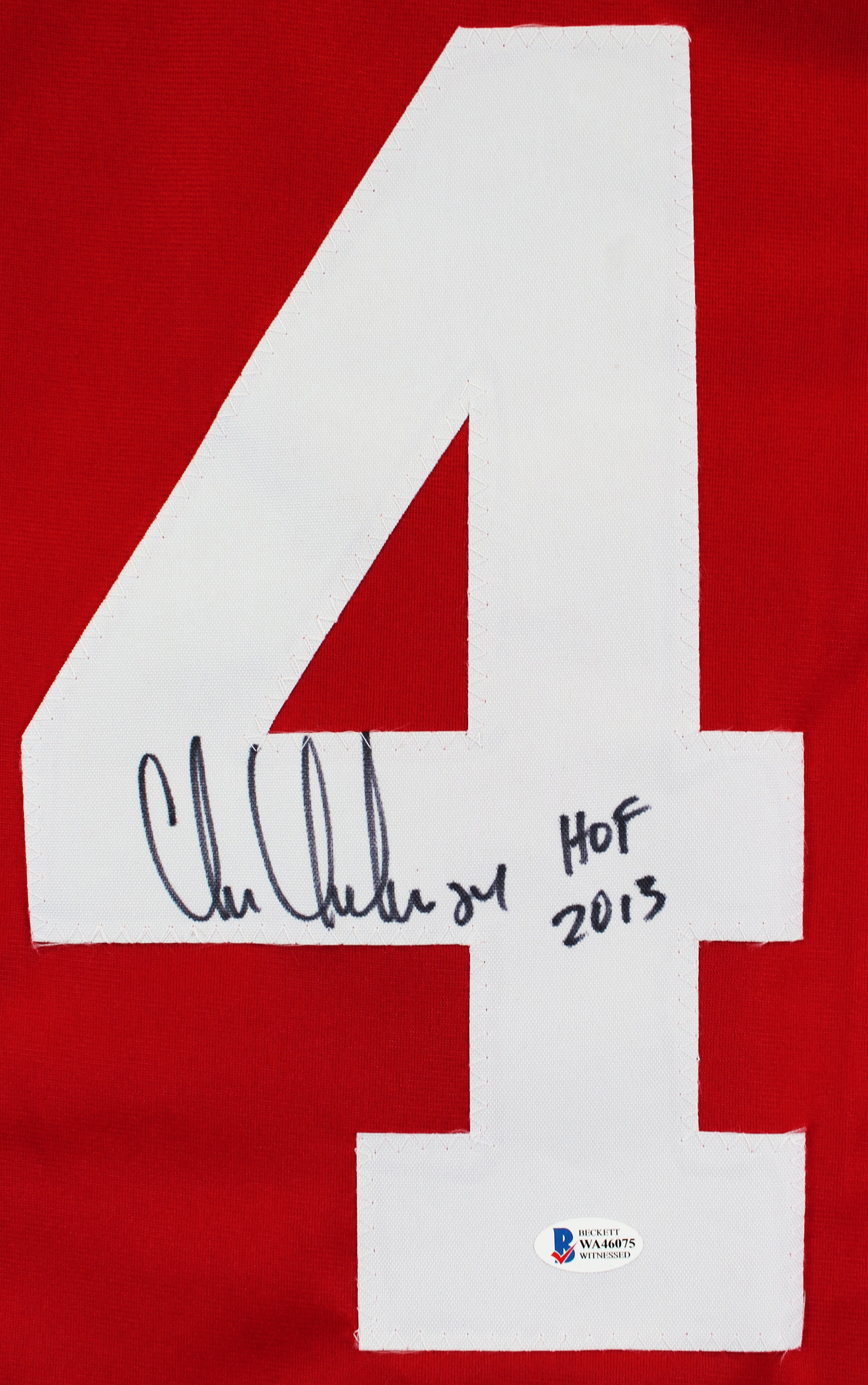 Chris Chelios "HOF 2013" Authentic Signed Red Pro Style Jersey BAS