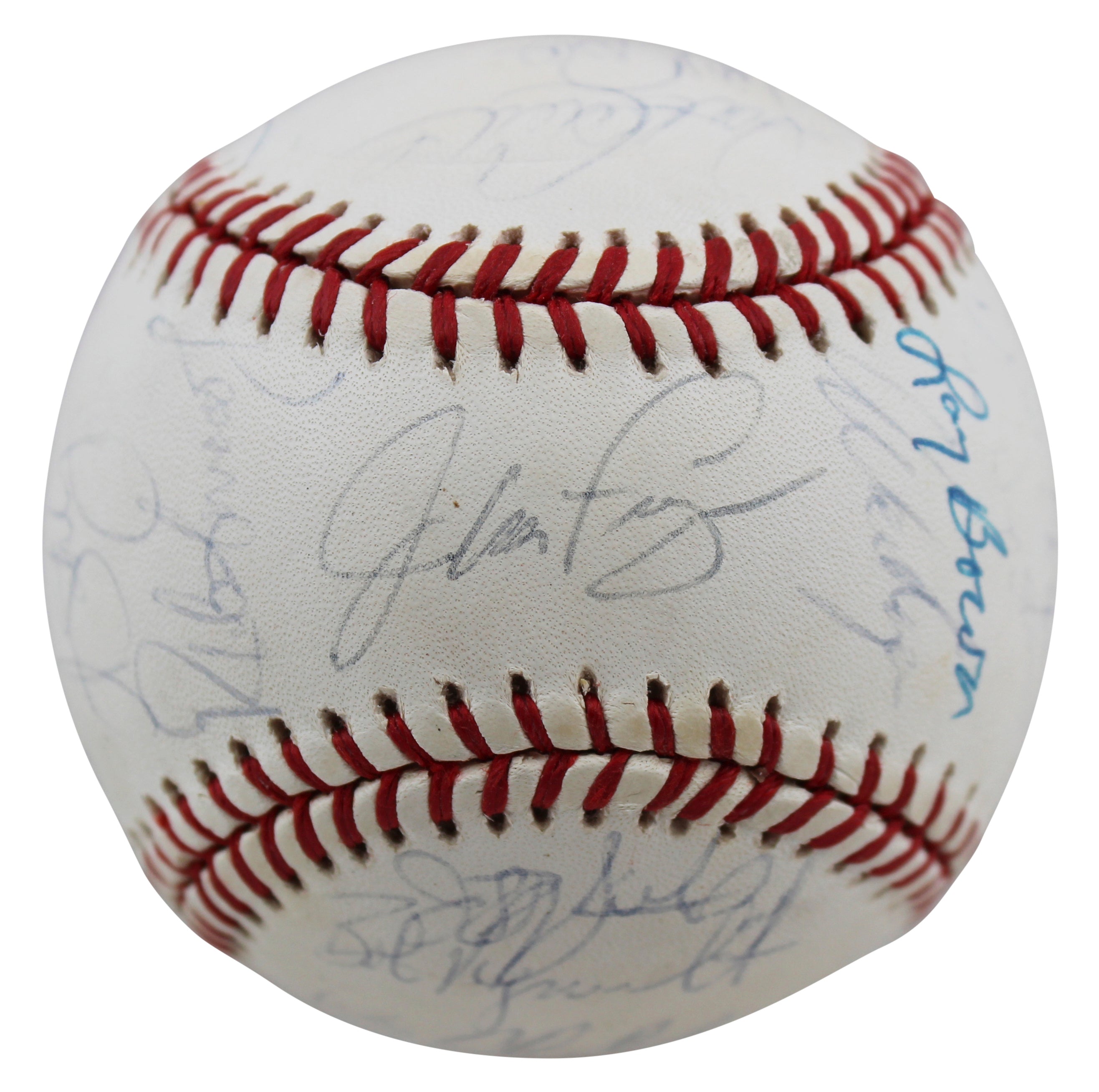 1992 (26) Phillies Fregosi, Podres & Hollins Signed Oal Baseball BAS #AA03194