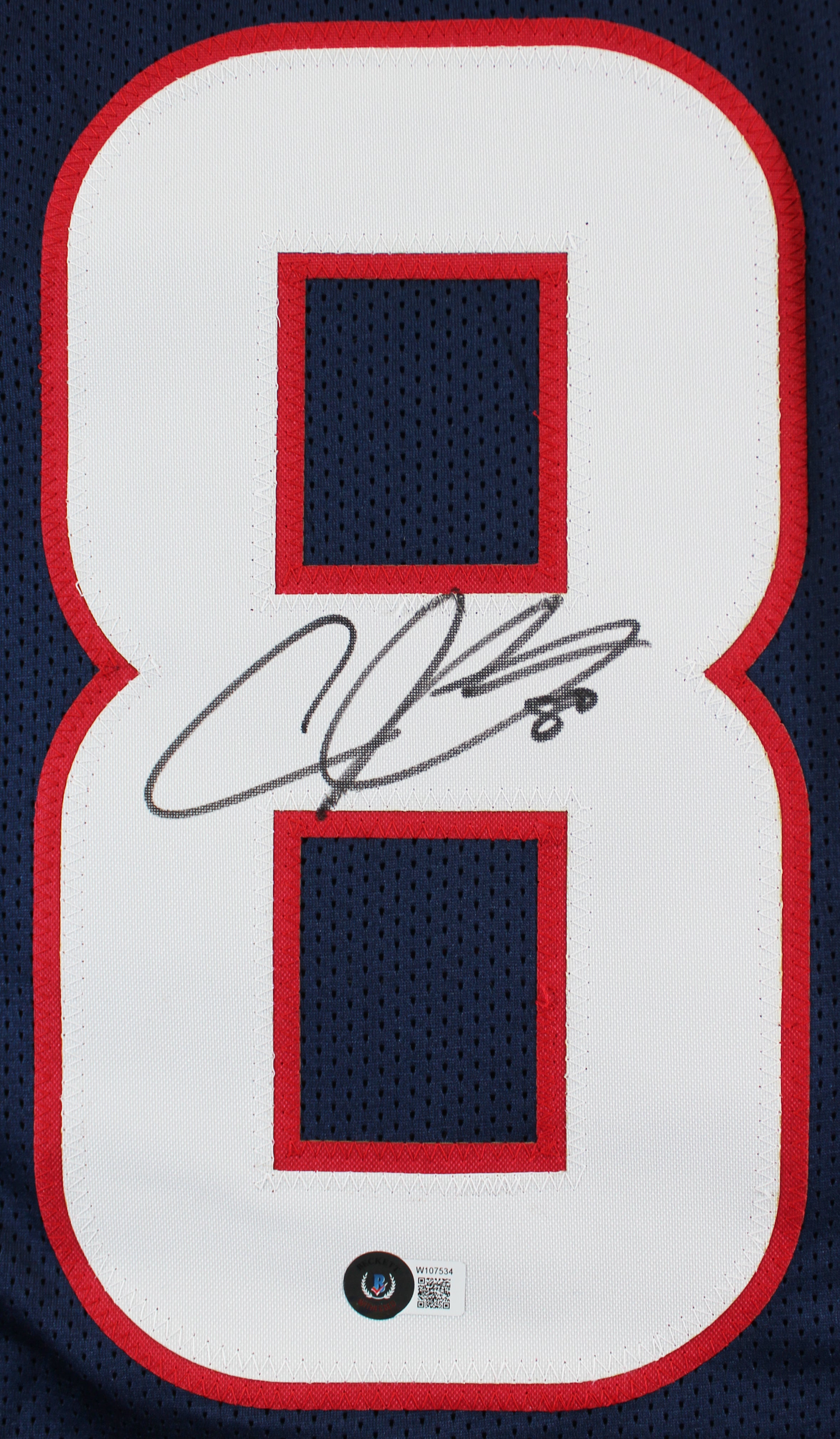 Andre Johnson Authentic Signed Navy Blue Pro Style Jersey BAS Witnessed