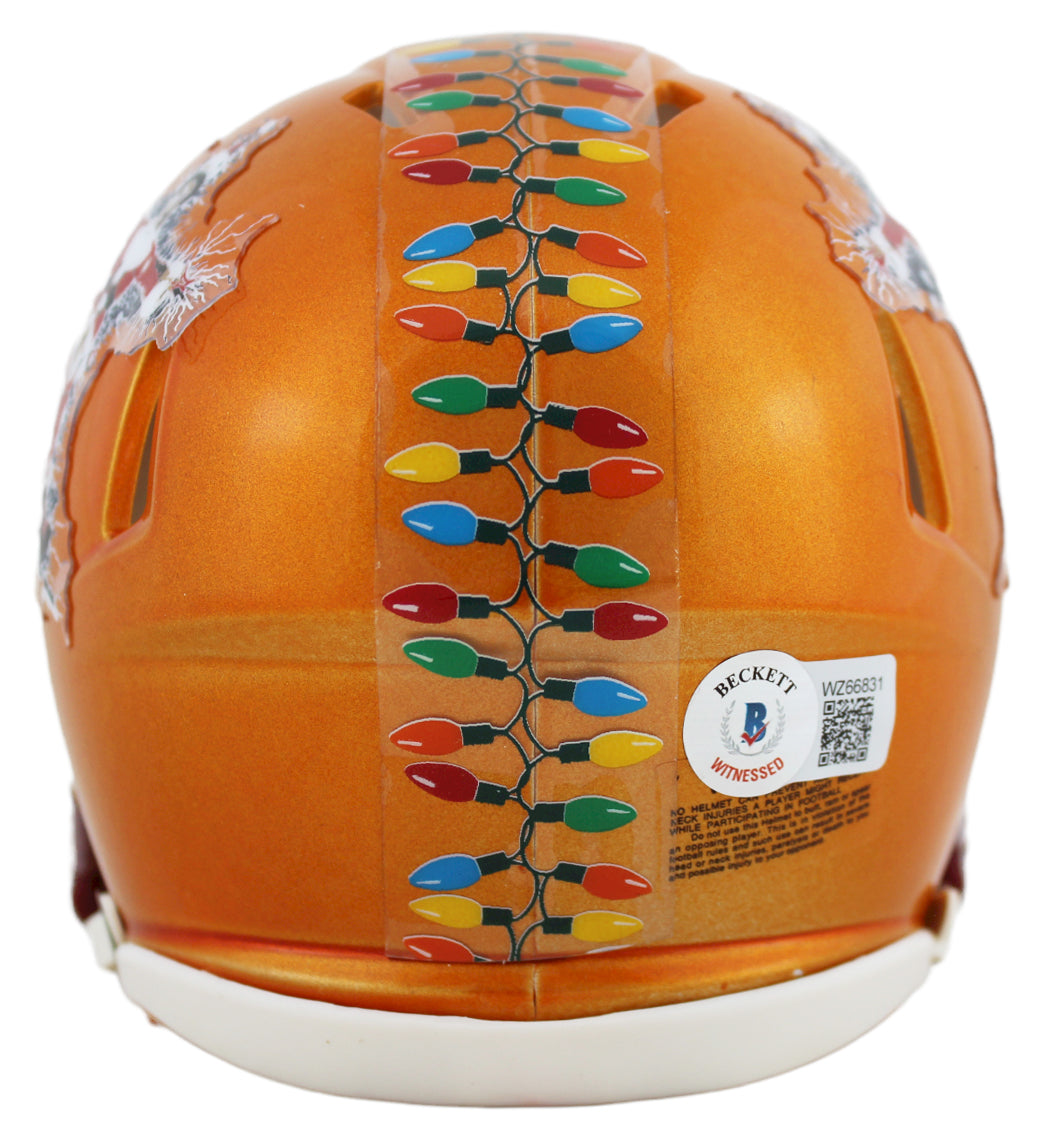 Chevy Chase Christmas Vacation Signed Orange Speed Mini Helmet BAS Wit #WZ66831