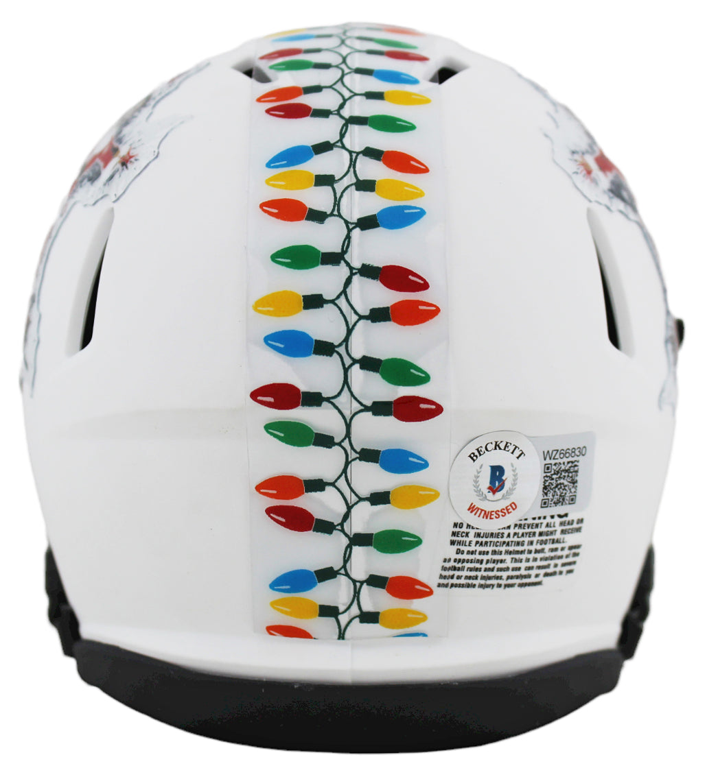 Chevy Chase Christmas Vacation Signed White Speed Mini Helmet BAS Wit #WZ66830