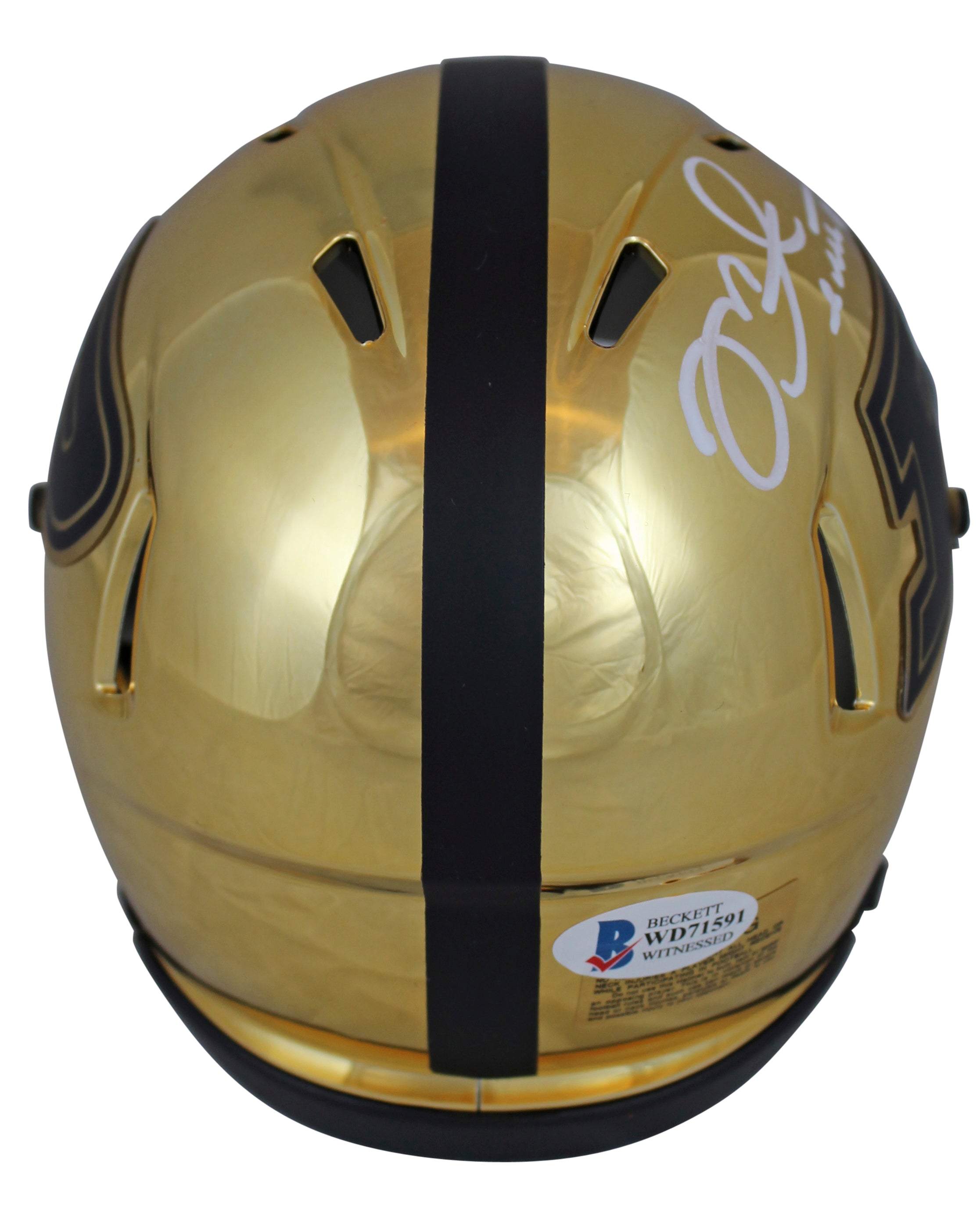 Purdue Mike Alstott Authentic Signed Chrome Speed Mini Helmet w/ White Sig BAS
