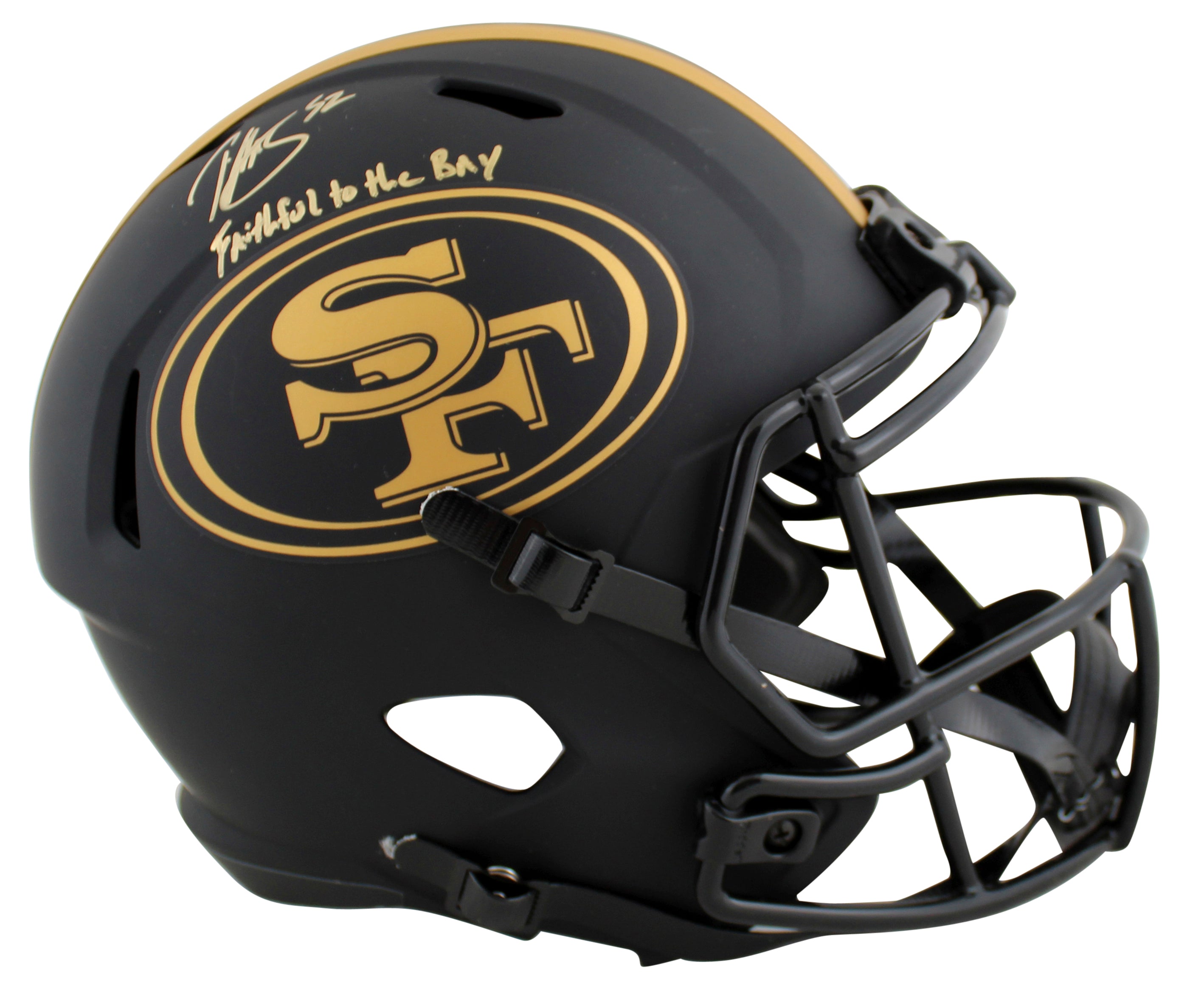 49ers Patrick WIllis "FTTB" Signed Eclipse Full Size Speed Rep Helmet BAS Wit