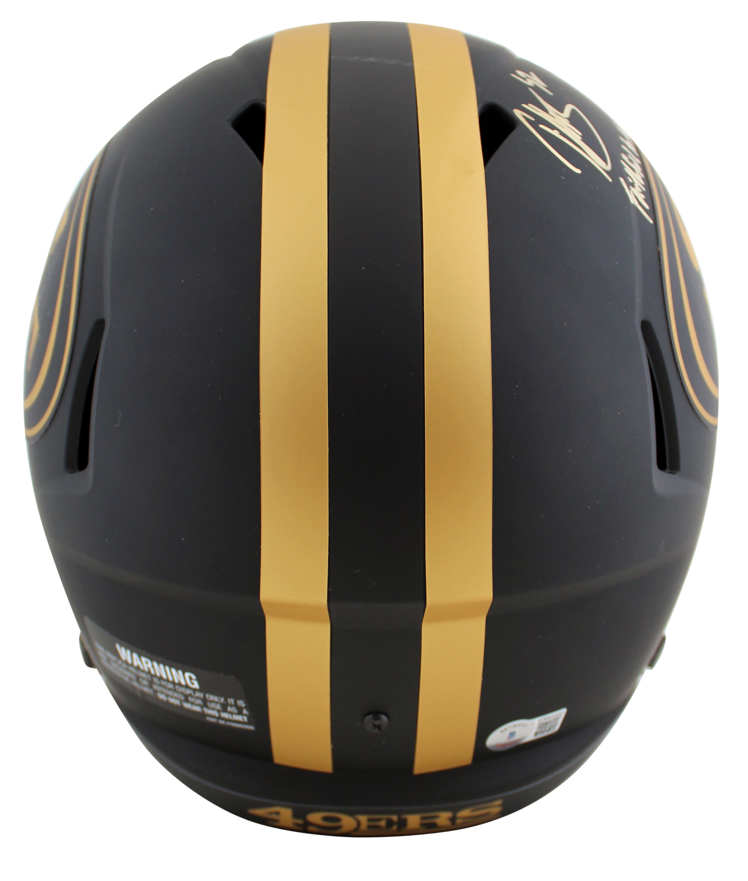 49ers Patrick WIllis "FTTB" Signed Eclipse Full Size Speed Rep Helmet BAS Wit