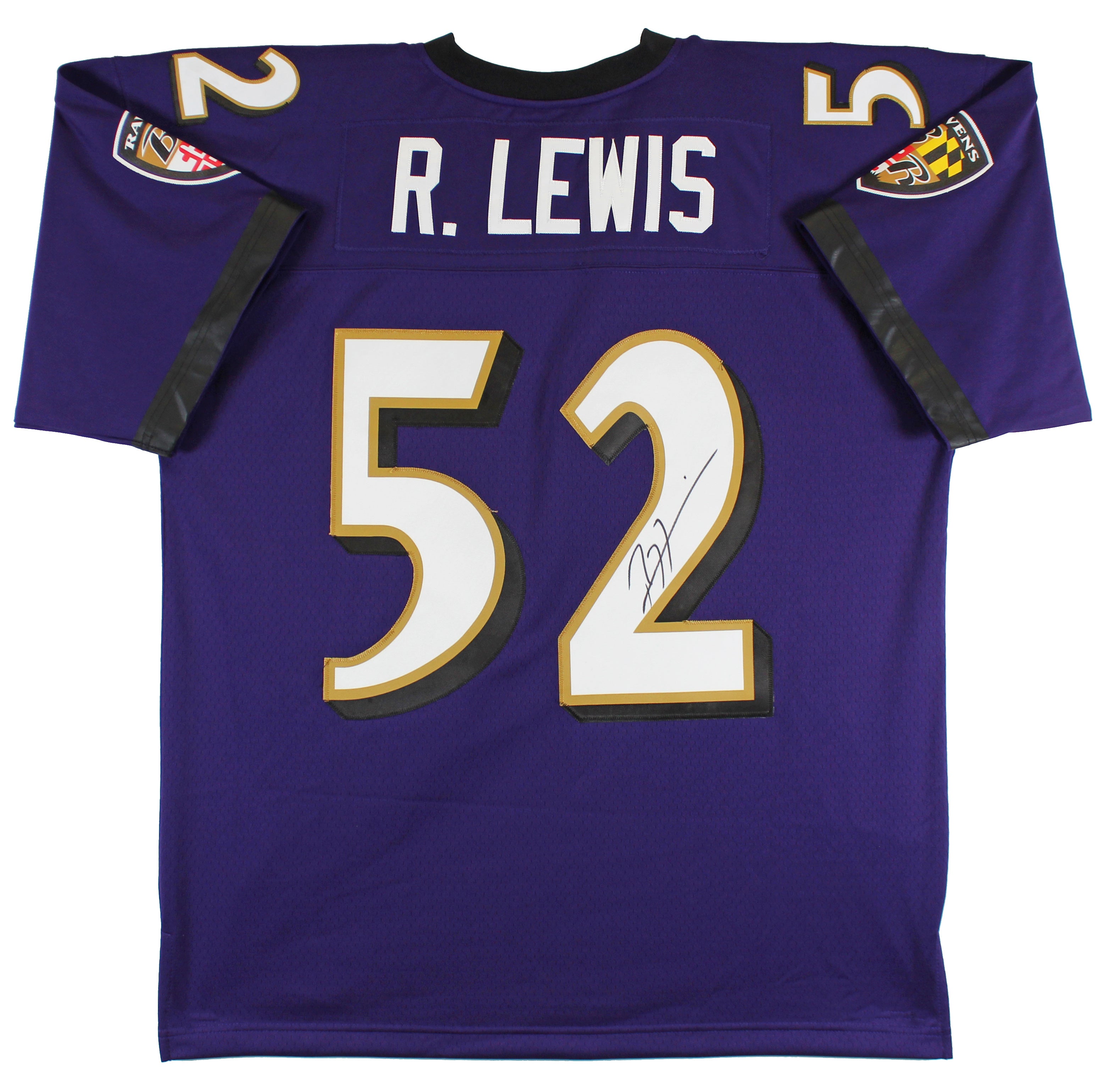Ravens Ray Lewis Authentic Signed Purple Mitchell & Ness Jersey BAS Witnessed