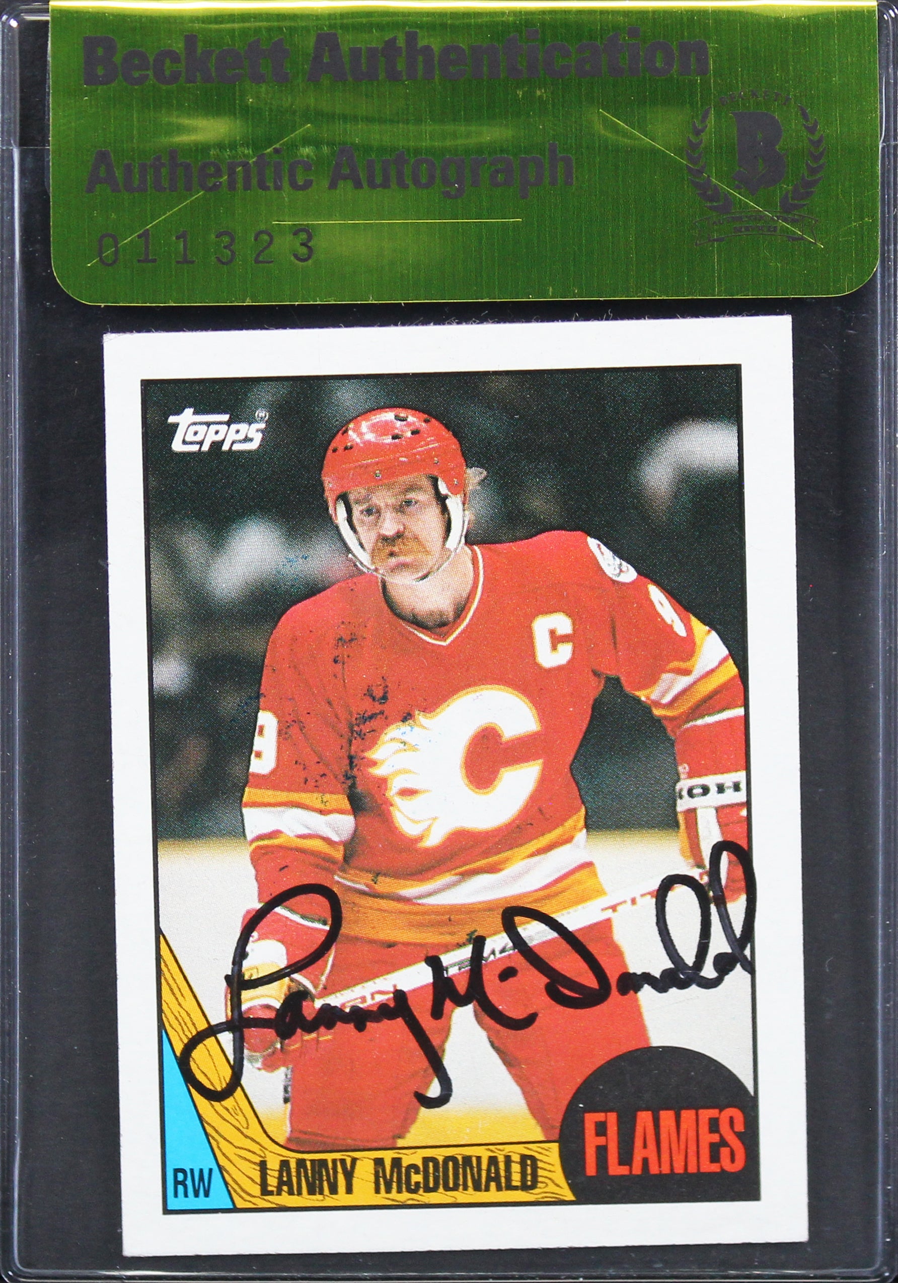 Flames Lanny McDonald Authentic Signed 19887 Topps #20 Card BAS #11323