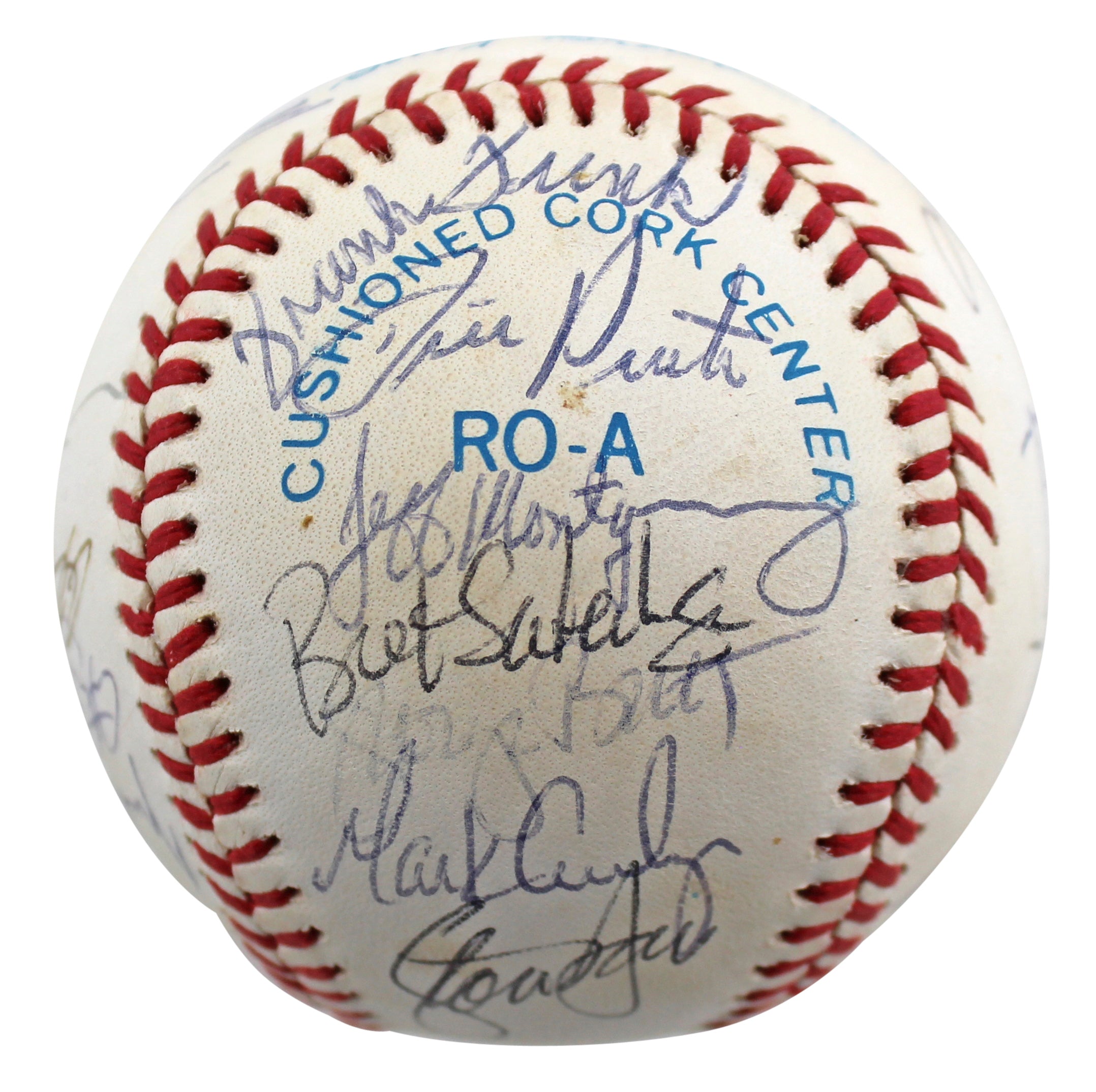 1990 Royals (26) Jackson, Saberhagen, Seitzer Signed Oal Baseball BAS #AC01905