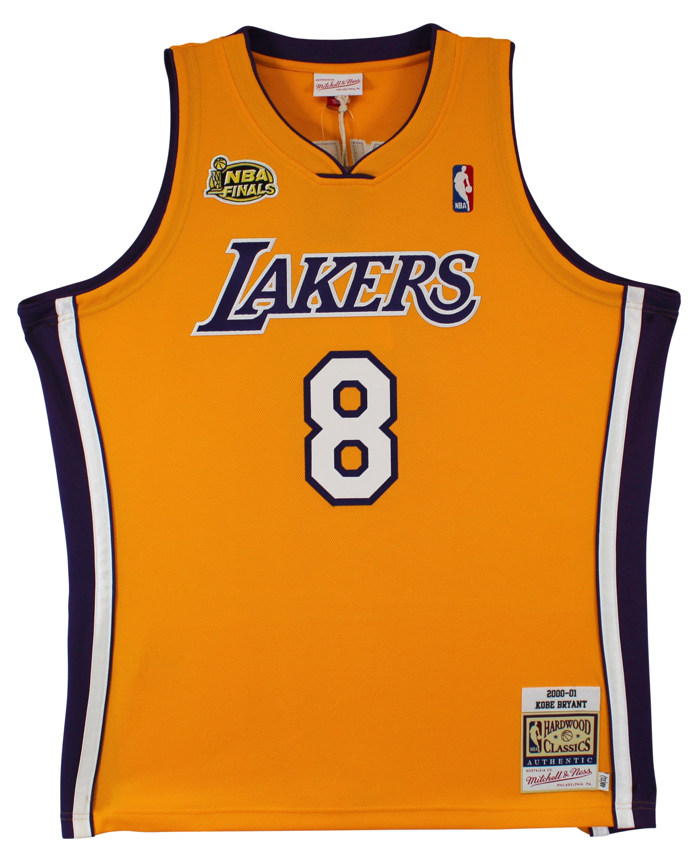 Lakers Kobe Bryant Signed Yellow M&N 2000-01 HWC Authentic Jersey PSA #B11757