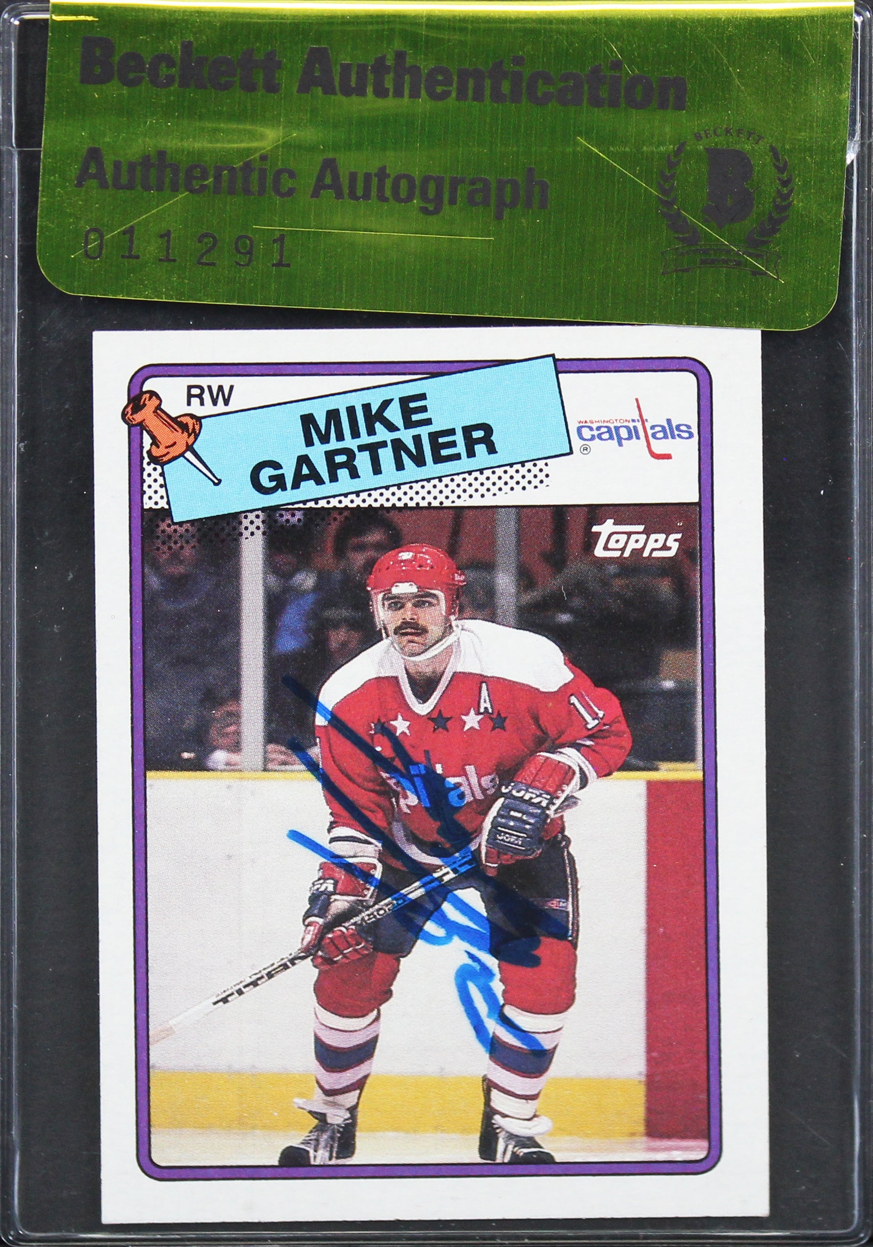 Capitals Mike Gartner Authentic Signed 1988 Topps #50 Card BAS #11291